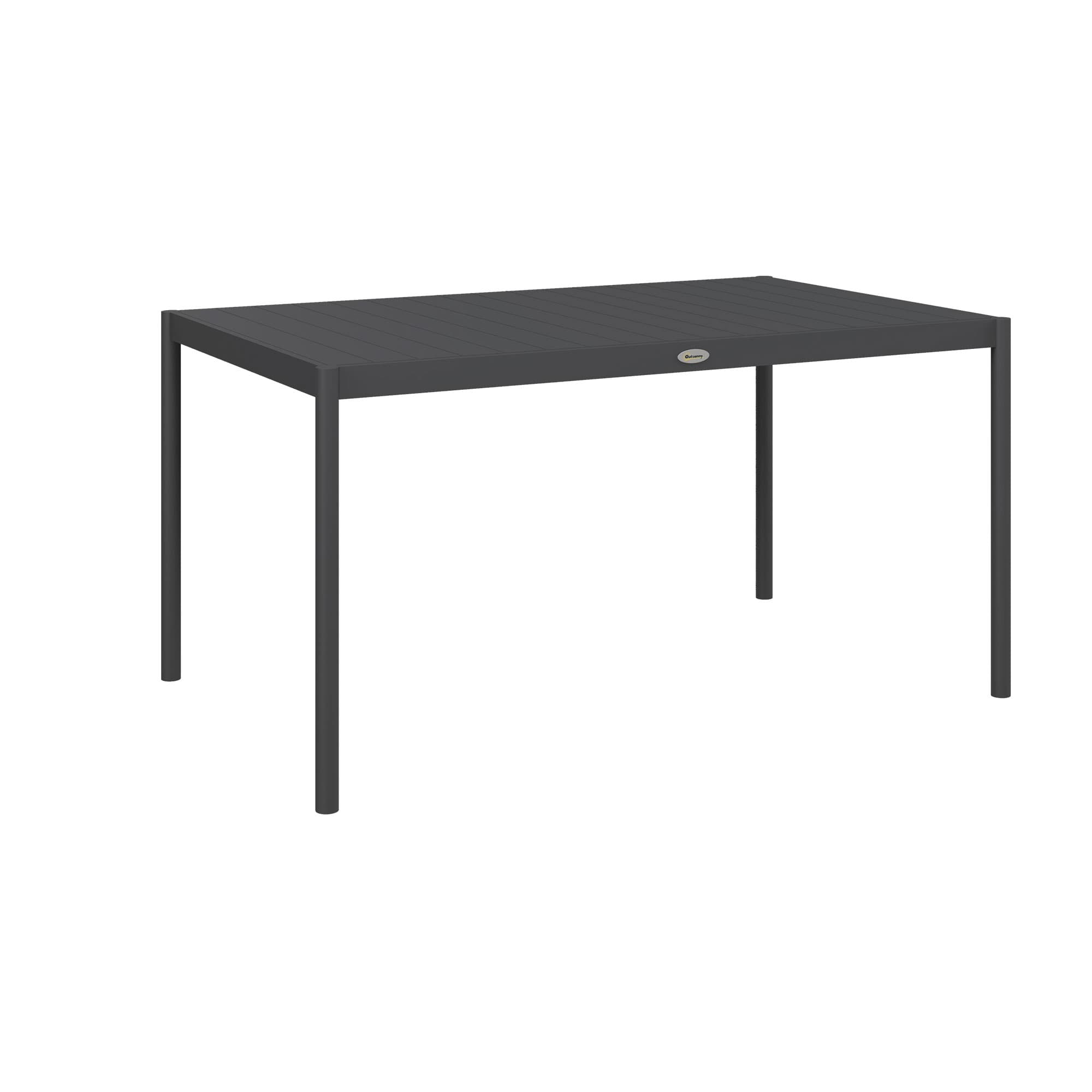 Outsunny Six-Seater Aluminium Outdoor Table, Durable, Weather-Resistant, Family Garden Furniture