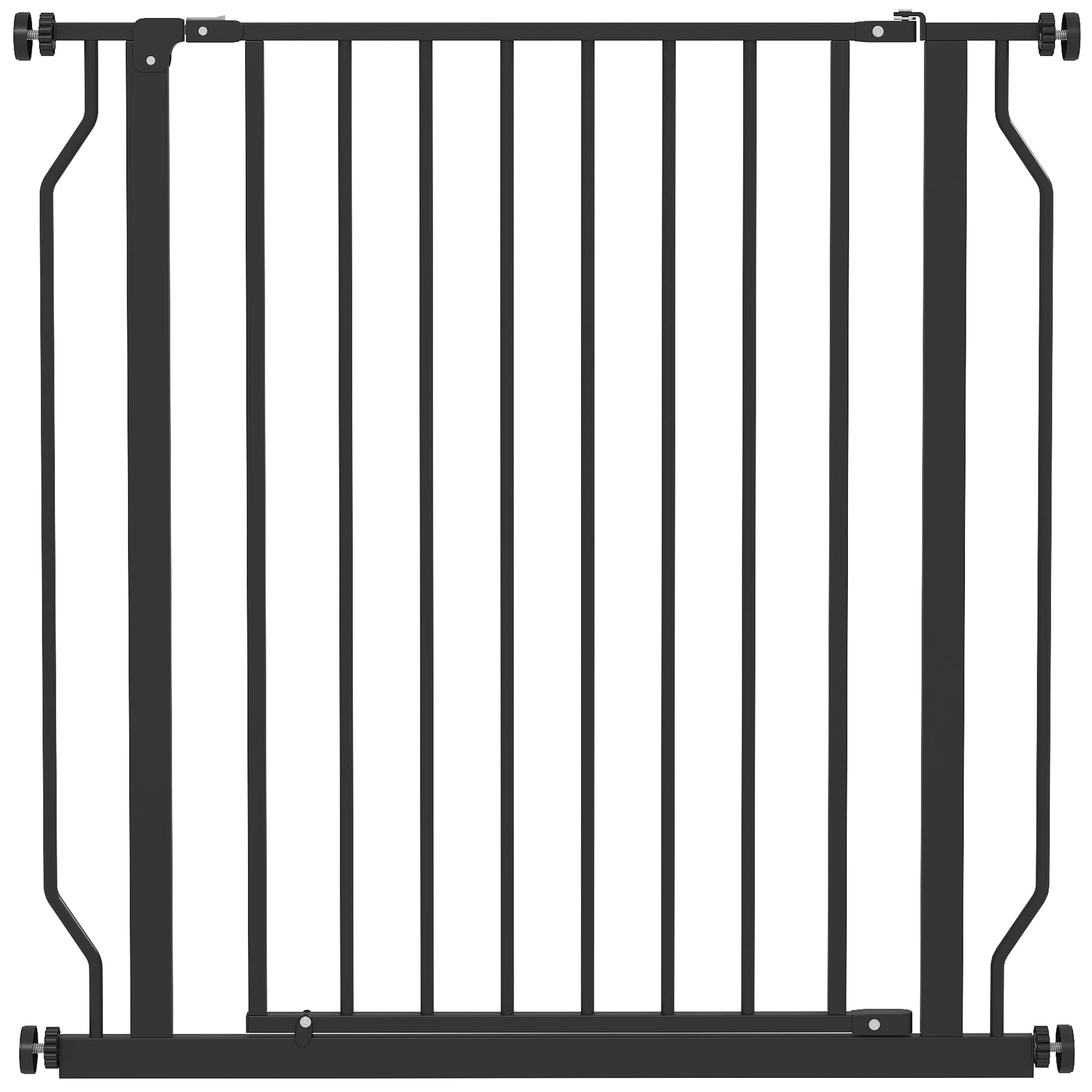 PawHut Extra Wide Dog Safety Gate, with Door Pressure, for Doorways, Hallways, Staircases - Black | Aosom UK