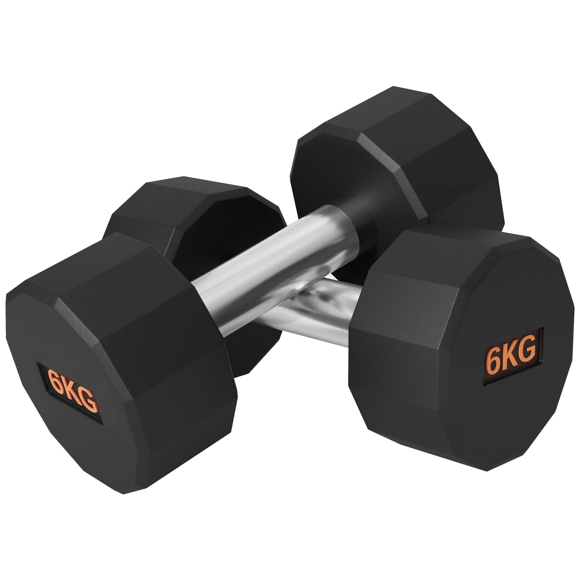 SPORTNOW 2 x 6kg Dumbbells Weights Set with 12-Sided Shape and Non-Slip Grip for Men Women Home Gym Workout | Aosom UK