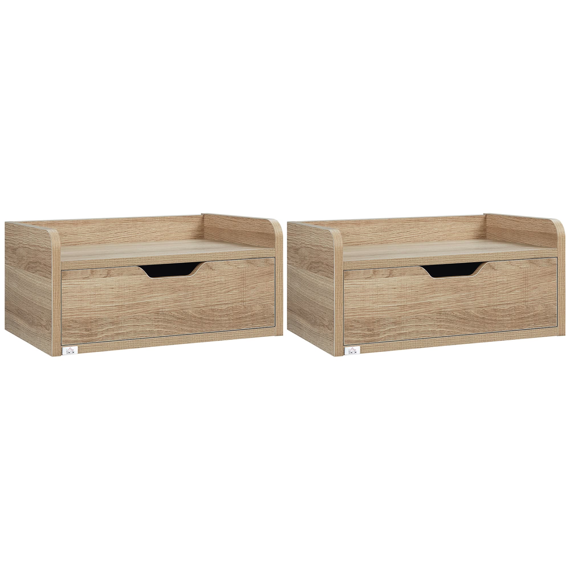 HOMCOM Floating Bedside Cabinet with Drawer, Wall Mounted Nightstands, Modern Bedside Table with Storage for Bedroom