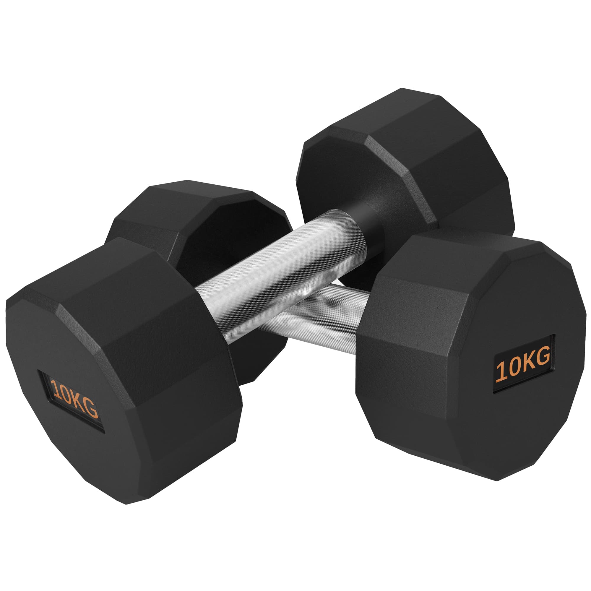 SPORTNOW 2 x 10kg Dumbbells Weights Set with 12-Sided Shape and Non-Slip Grip for Men Women Home Gym Workout | Aosom UK