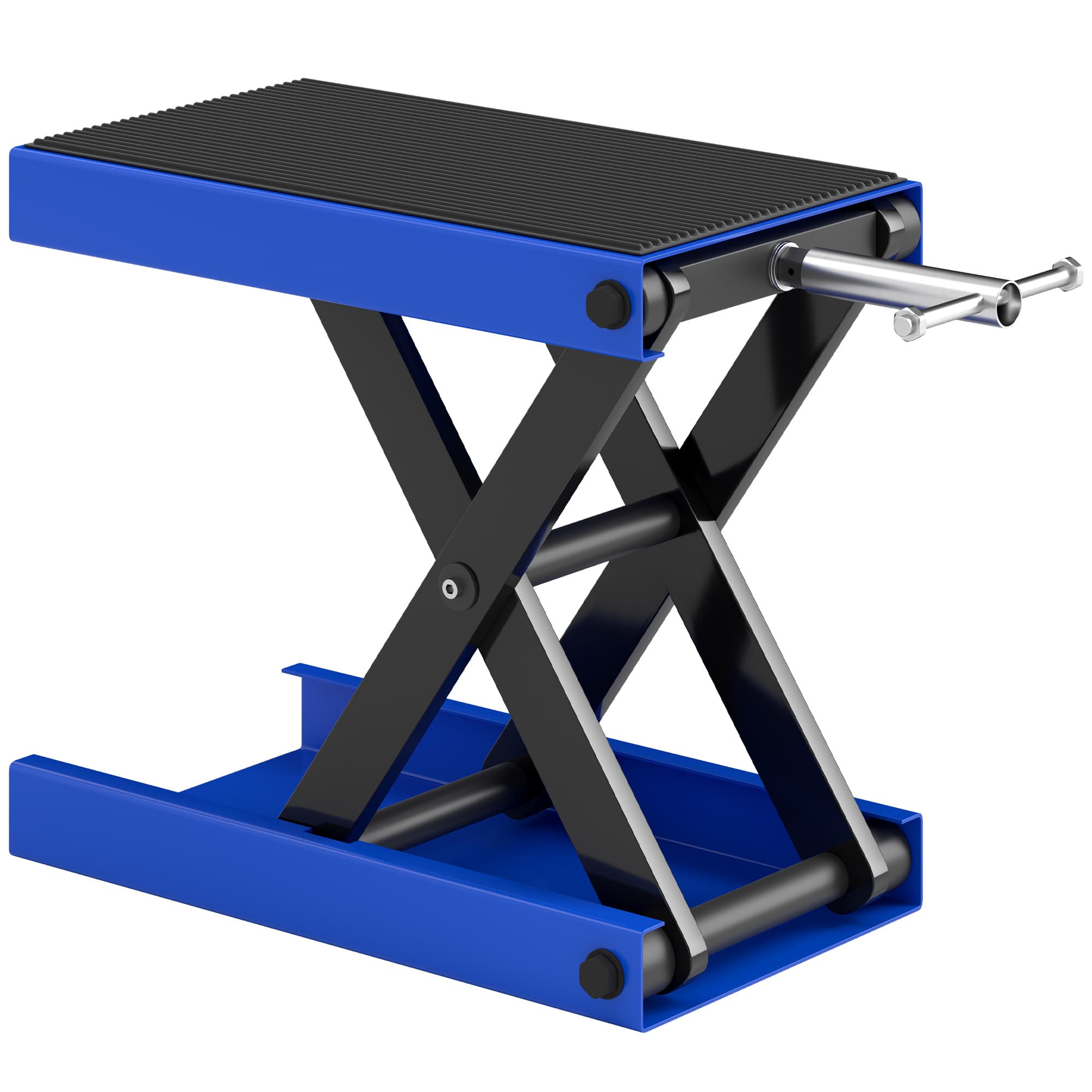DURHAND 500KG Motorcycle Scissor Lift Jack, Height Adjustable Motorbike Stand with Anti-Slip Wide Deck for Home Garage, Blue | Aosom UK