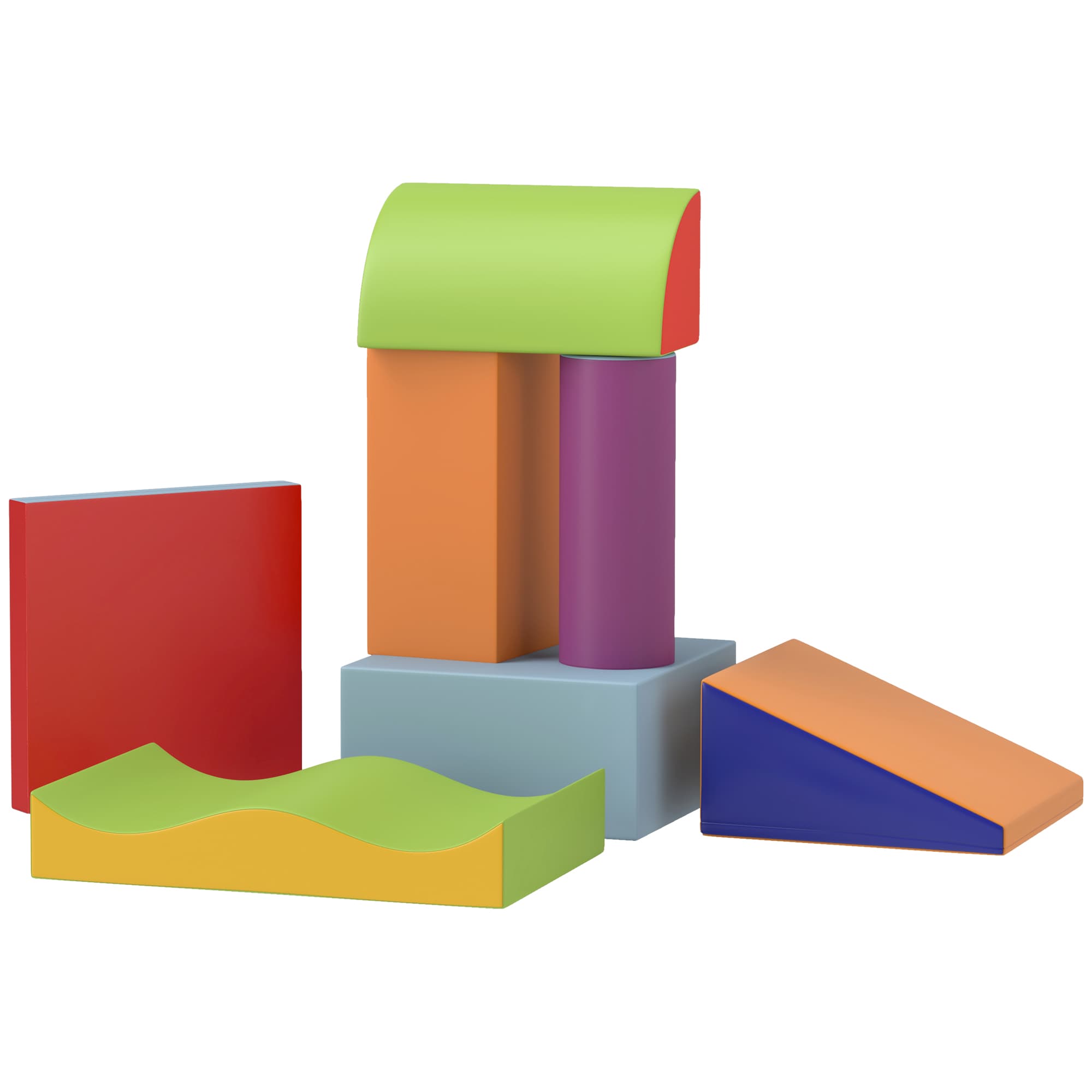 HOMCOM 7 Piece Soft Soft Play Set for Toddlers 1-3 Years, Multicoloured | Aosom UK