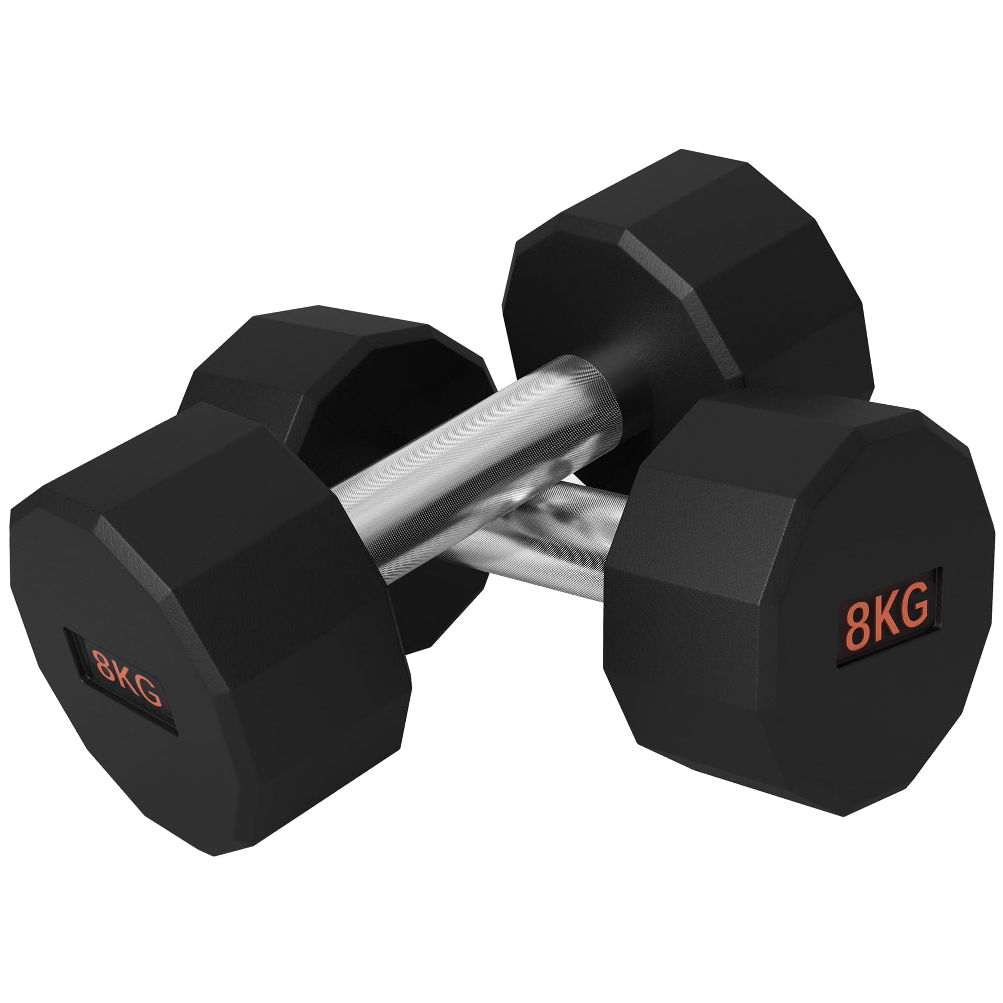 SPORTNOW 2 x 8kg Dumbbells Weights Set with 12-Sided Shape and Non-Slip Grip for Men Women Home Gym Workout | Aosom UK