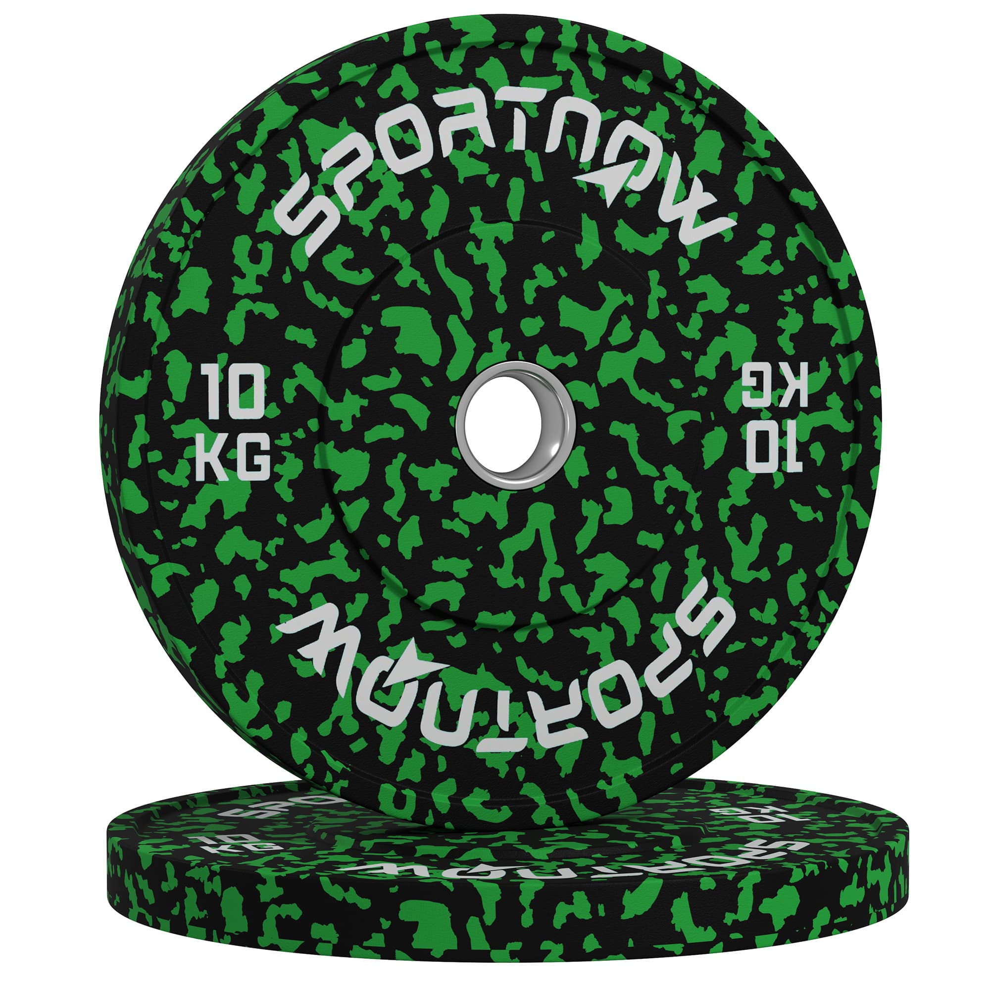 SPORTNOW Olympic Weight Plates Set, Solid Rubber Bumper Plates Weights Discs with 2"/5cm Holes, for Weight Lifting Strength Training, 2 x 10kg