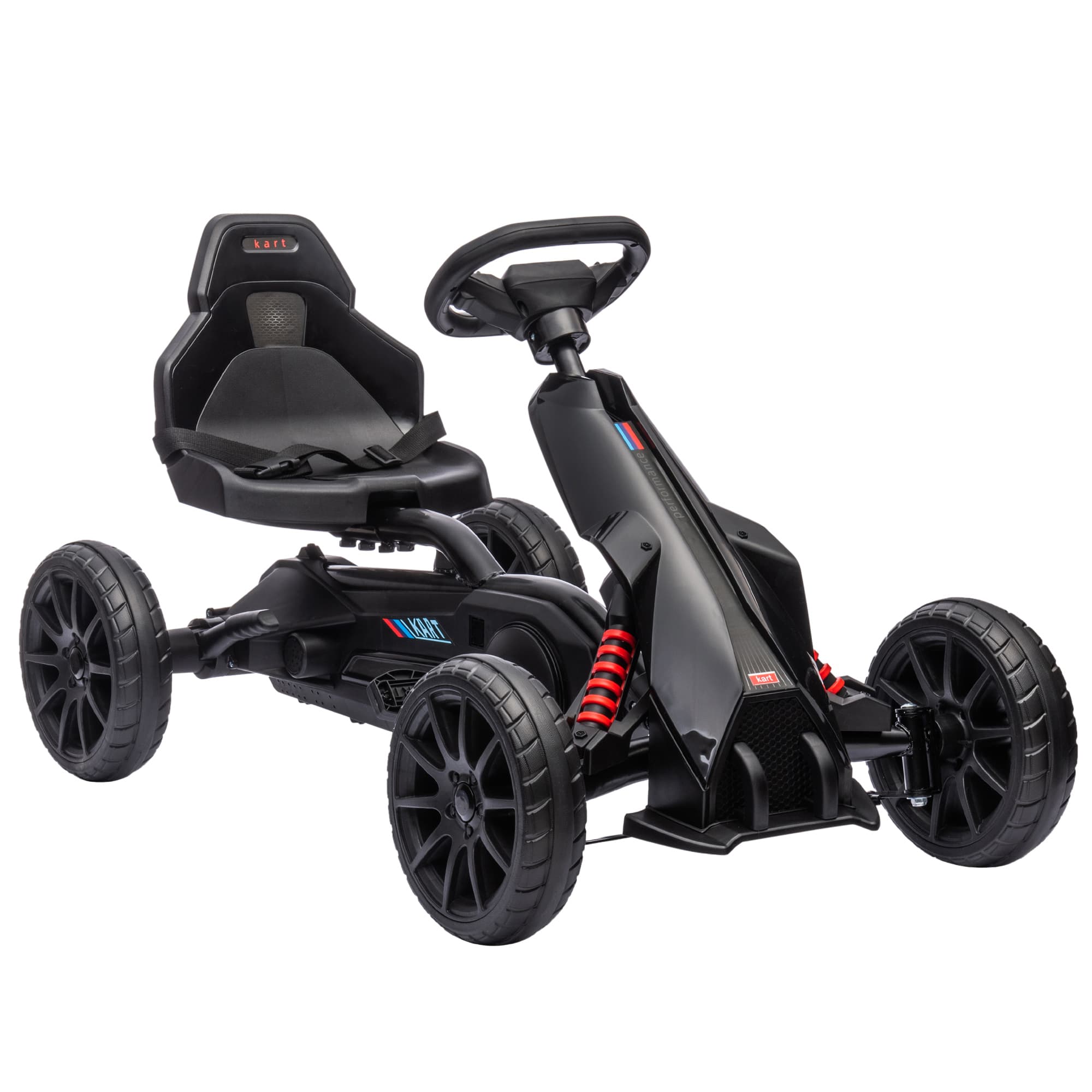 HOMCOM Children Pedal Go Kart, Kids Ride on Racer w/ Adjustable Seat, Shock Absorption EVA Tyres, Handbrake, for Kids Aged 3-8 | Aosom UK