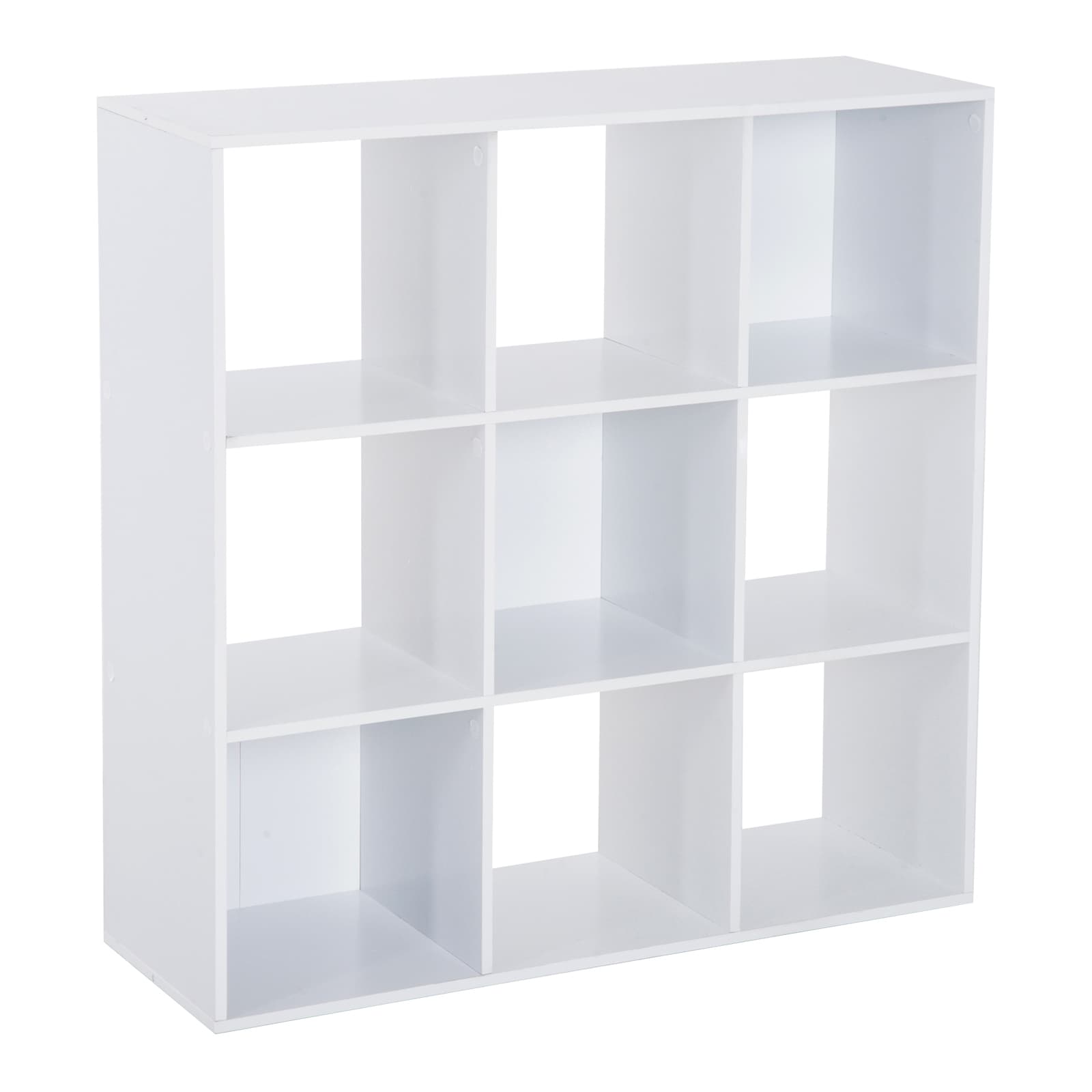 HOMCOM Wooden Cabinet Freestanding Open Cabinet with 9 Cubes, Storage for Bedroom, Living Room, Study, Office, White | Aosom UK