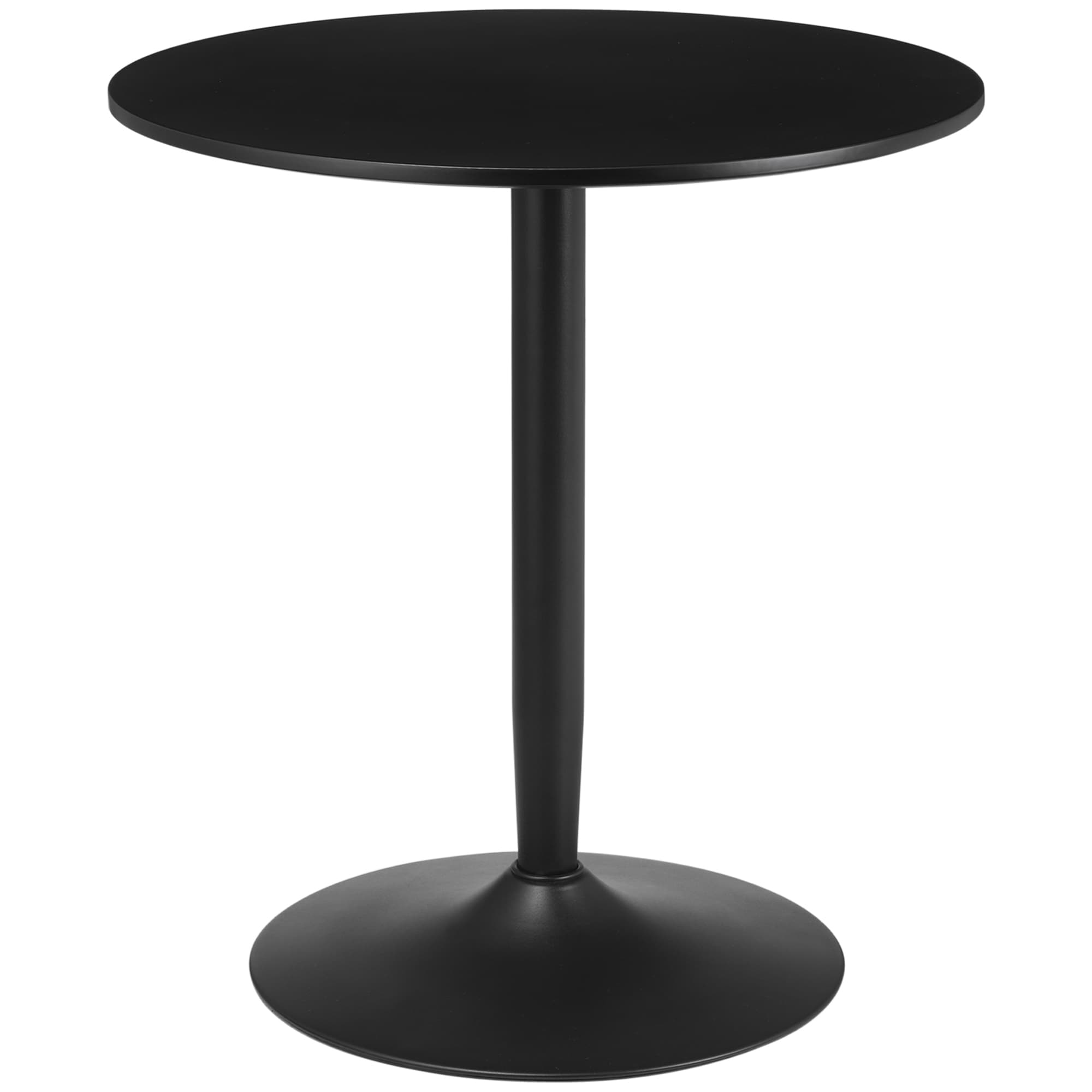 HOMCOM Round Dining Table with Steel Base, Non-slip Foot Pad, Compact Size Modern Dining Table for Kitchen, Dining Room, Black | Aosom UK