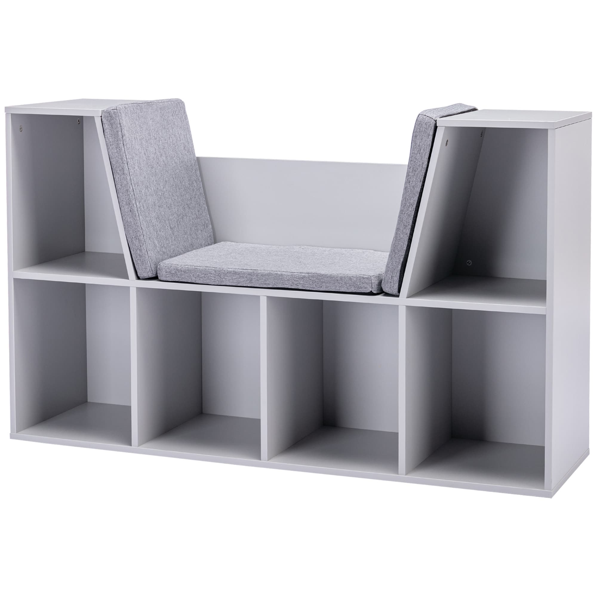 HOMCOM Kids Storage Cabinet, Organiser Display Shelf w/ Six Compartments for Toys, Clothes, Books - Grey