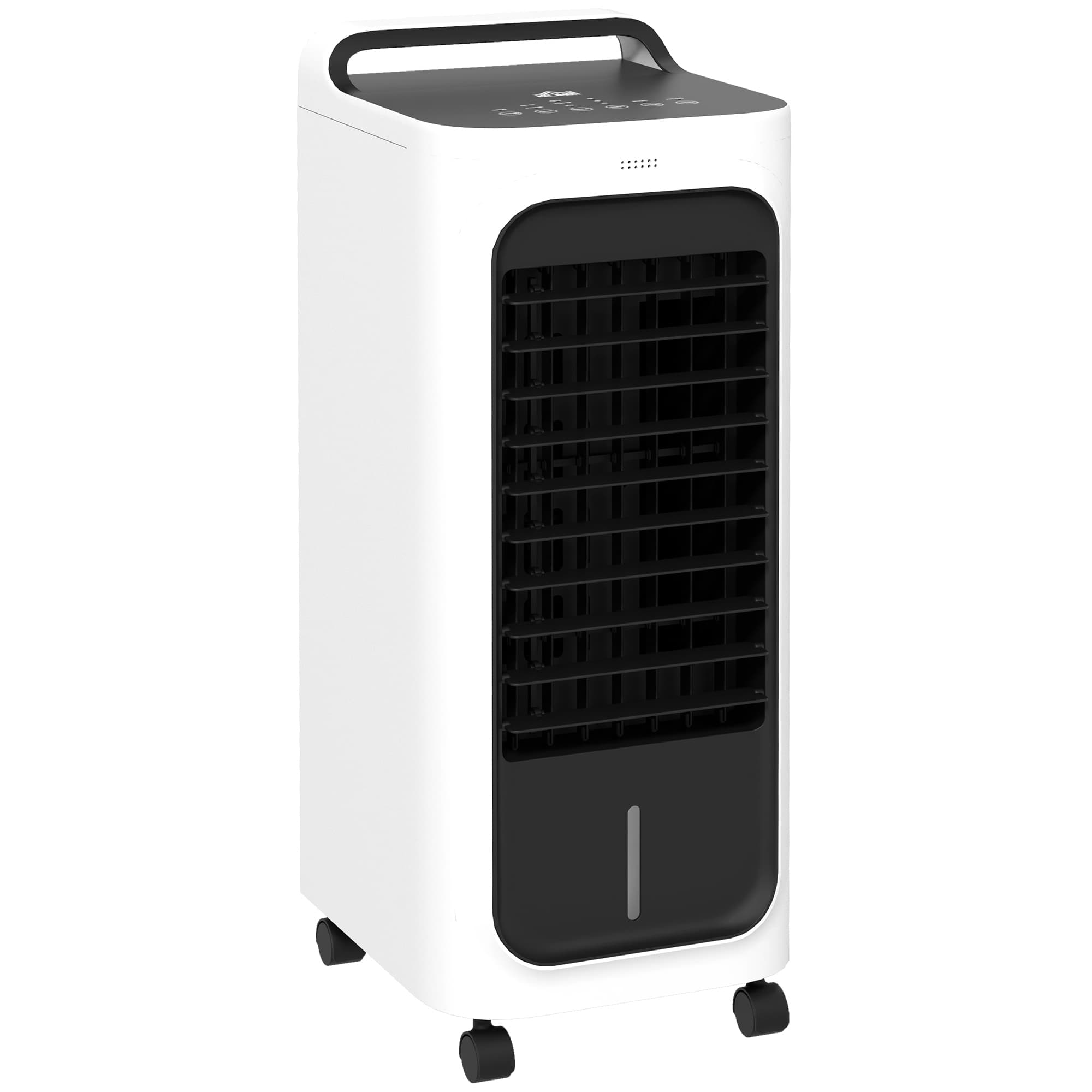 HOMCOM Portable Air Cooler with Ice Packs & Remote, 3-in-1 Evaporative Cooling Fan, Humidifier & Timer for Bedroom, White | Aosom UK