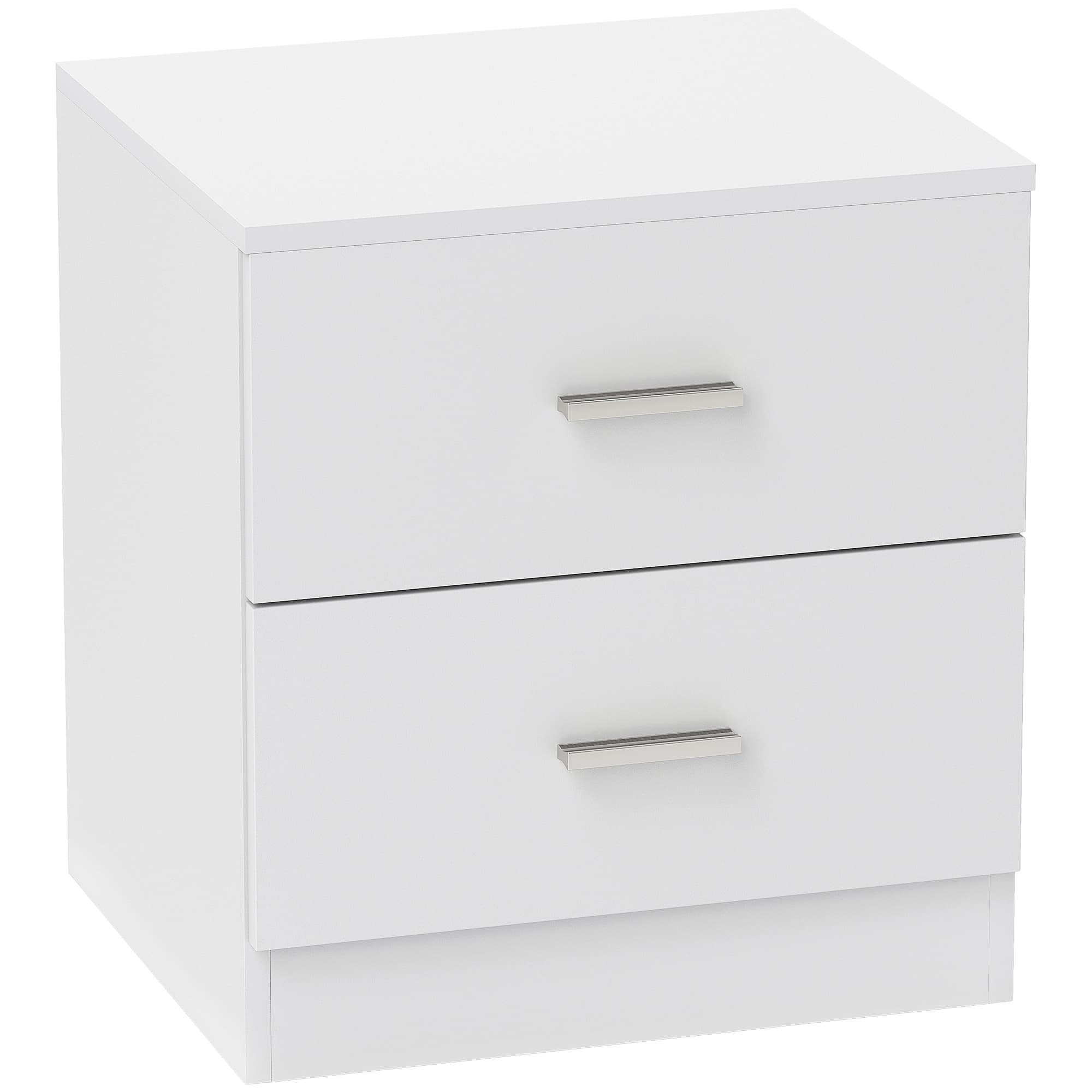 HOMCOM Modern Bedside Table, 2 Drawer Nightstand, Bedroom Living Room Side Storage Unit, Oak | Aosom UK