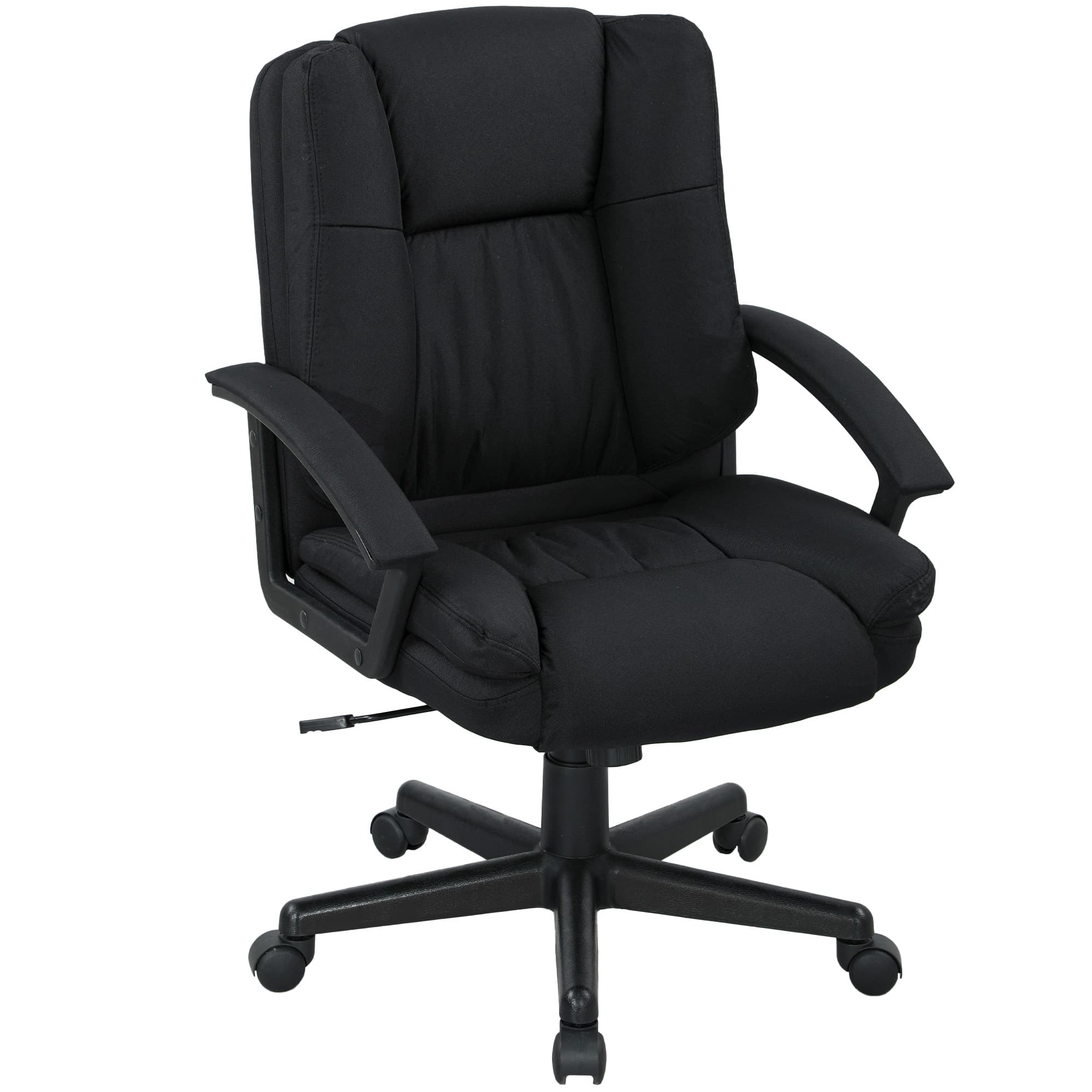 HOMCOM Linen-Look Padded Office Chair w/ Scratch Resistant Fabric, Black | Aosom UK