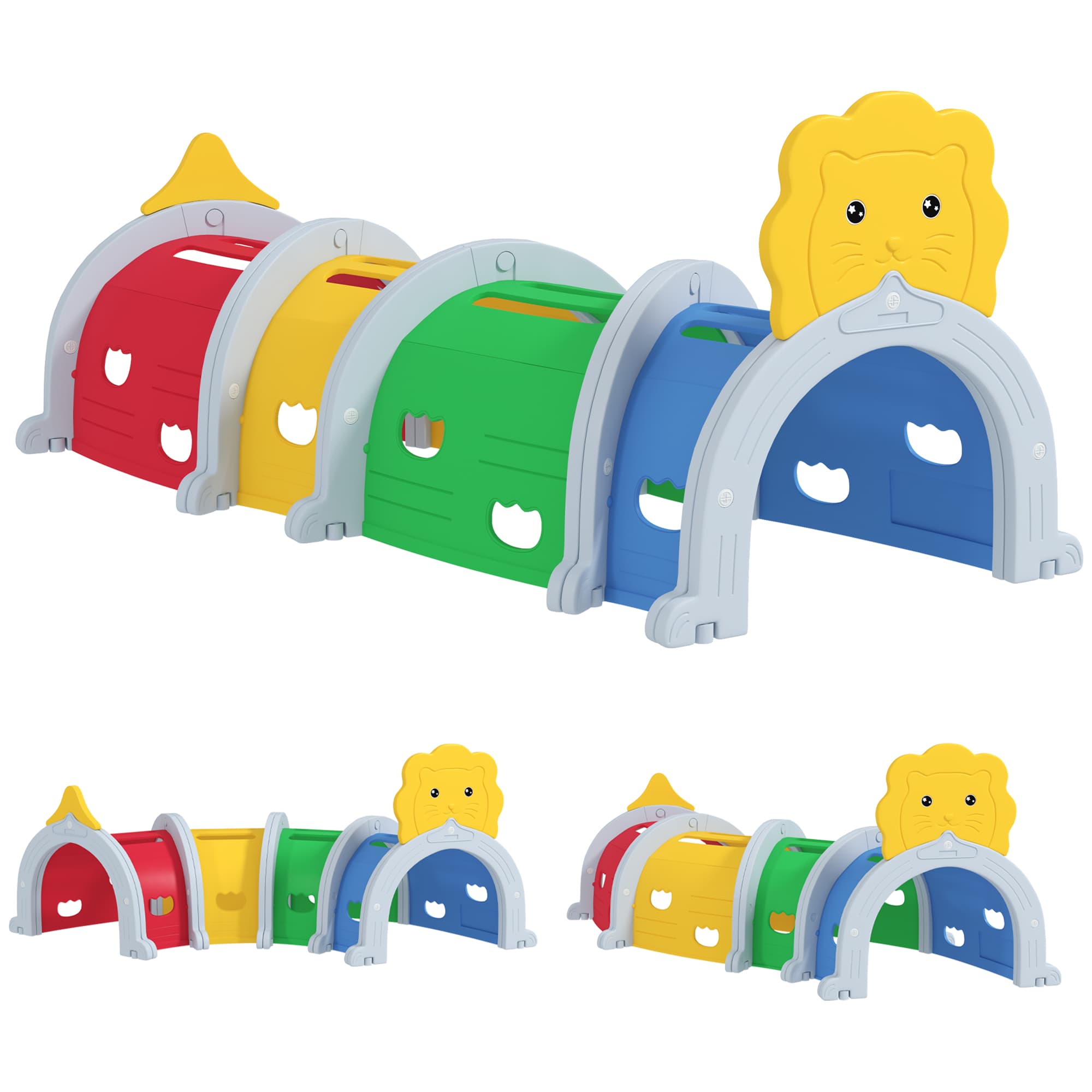 AIYAPLAY Kids Play Tunnel for 3-6 Years Crawl and Climb, Lion Design, Indoor & Outdoor