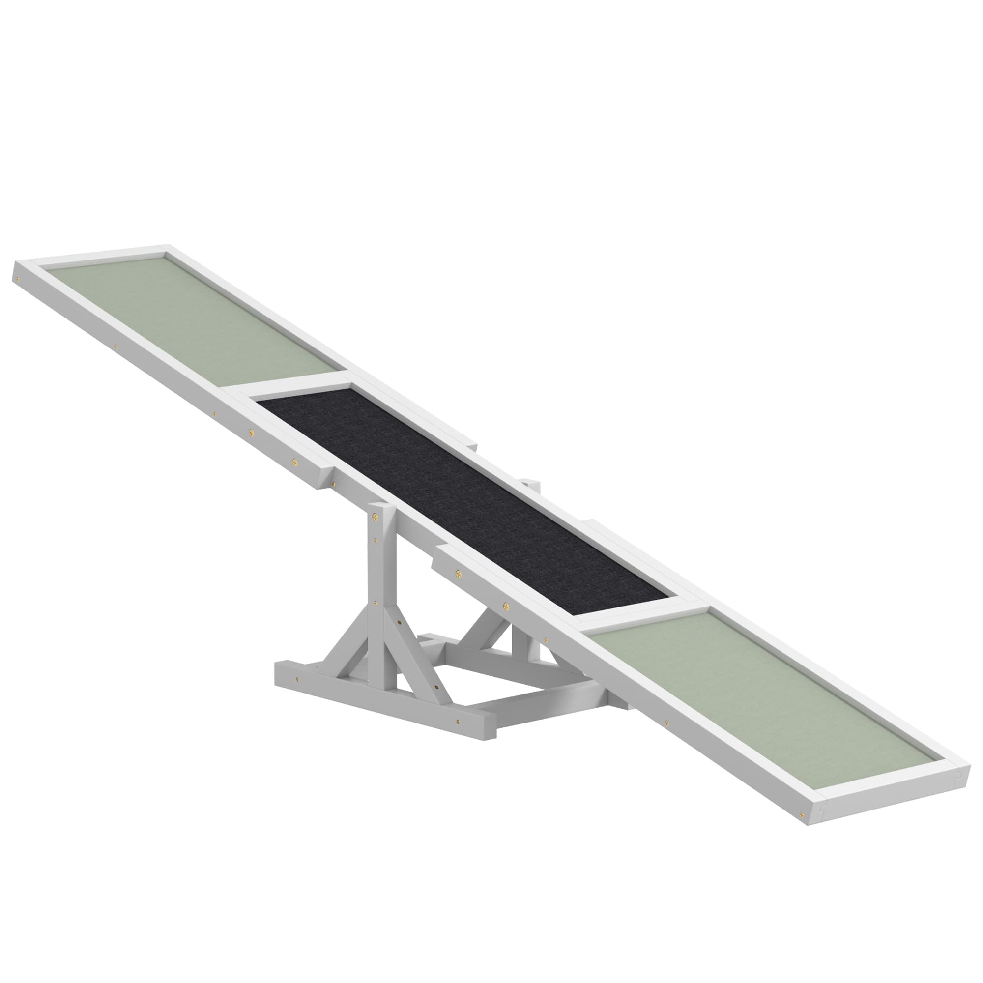 PawHut Wooden Pet Seesaw for Big Dogs, Dog Agility Equipment with Anti-Slip Surface - White | Aosom UK