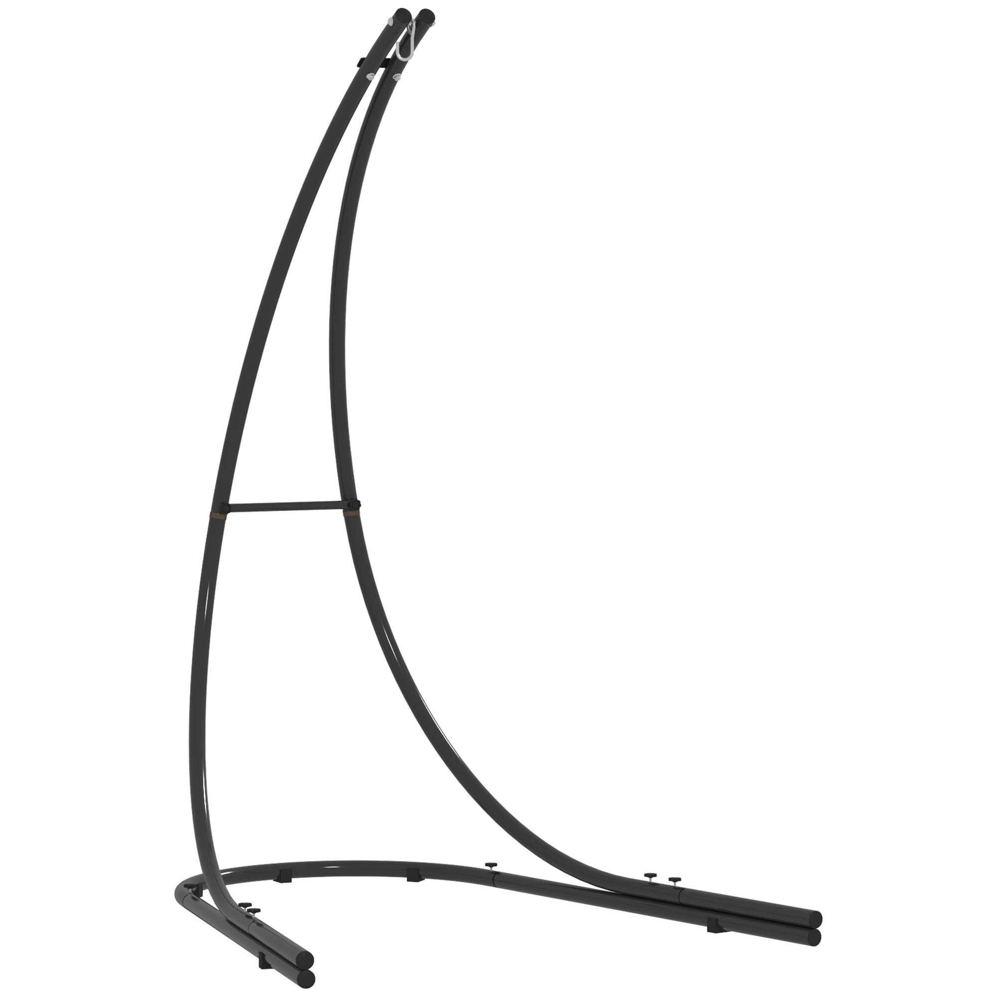 Outsunny Hammock Chair Stand Only, Hanging Chair Stand with Extra Large Base for Indoor Outdoor, 150 KG Capacity, Black | Aosom UK