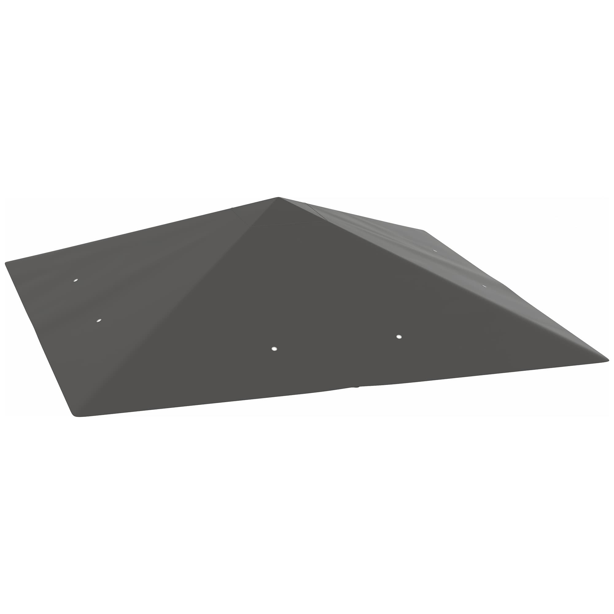 Outsunny 3 x 3(m) Gazebo Canopy Replacement Cover, Garden Gazebo Roof Replacement with Drain Holes, 370g/㎡, UPF30+, TOP COVER ONLY, Grey