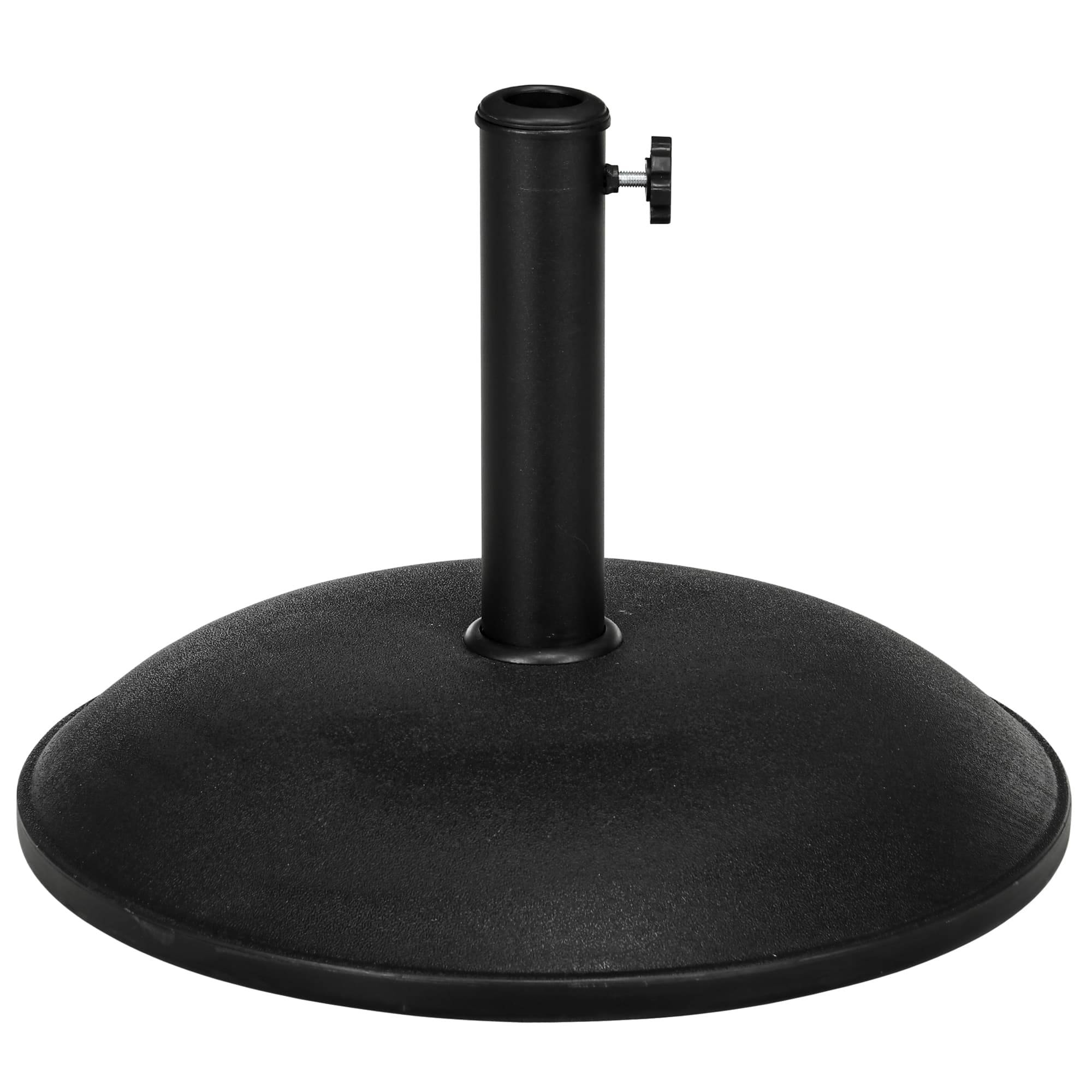 Outsunny 20kg Parasol Base Heavy Duty Cement Umbrella Base Round-Grey/Black | Aosom UK