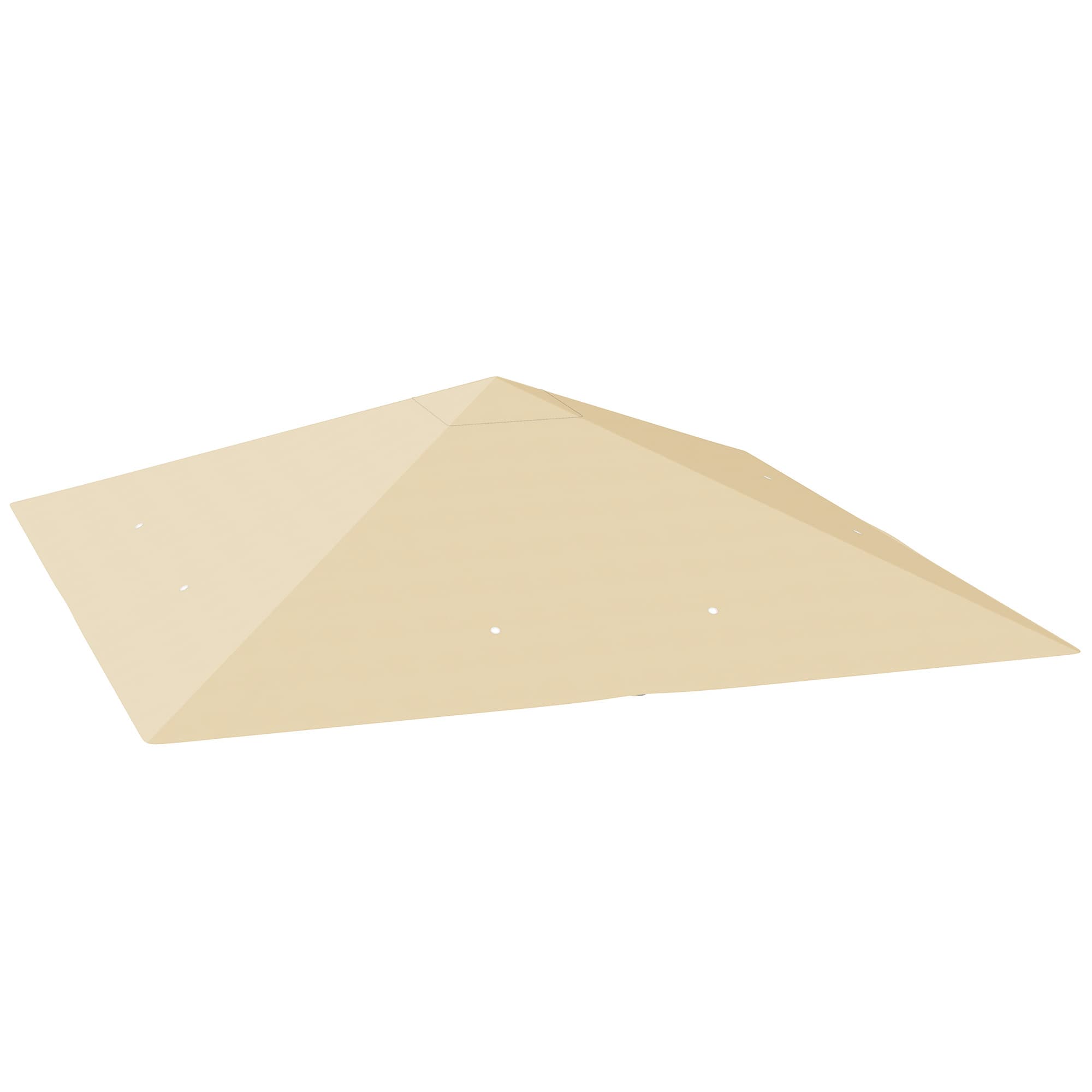 Outsunny 3 x 3(m) Gazebo Canopy Replacement Cover, Garden Gazebo Roof Replacement with Drain Holes, 370g/㎡, UPF30+, TOP COVER ONLY, Beige
