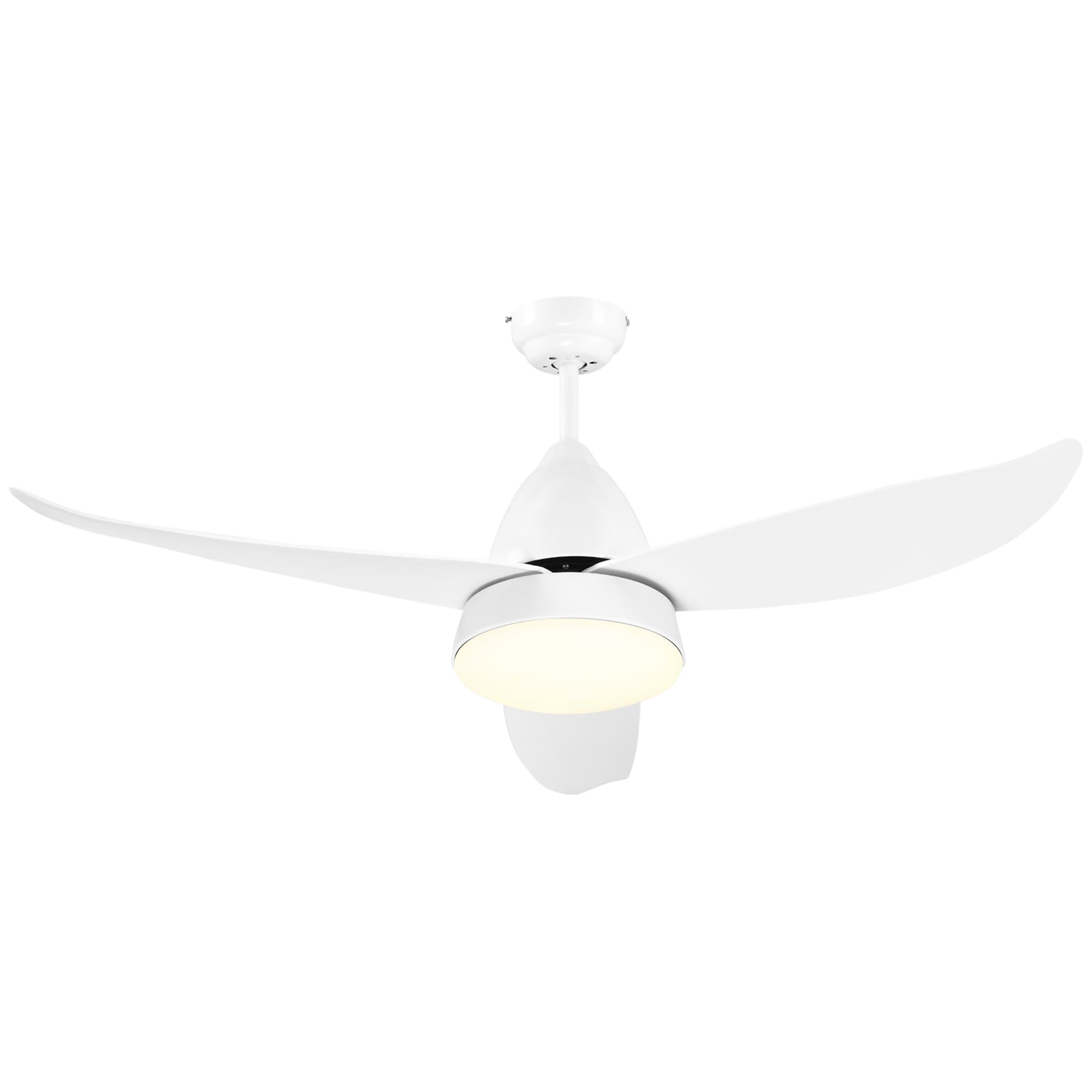 HOMCOM Reversible Ceiling Fan with Light, 3 Blades Modern Mount White LED Lighting Fan w/ Remote Controller, for Living Room, White | Aosom UK
