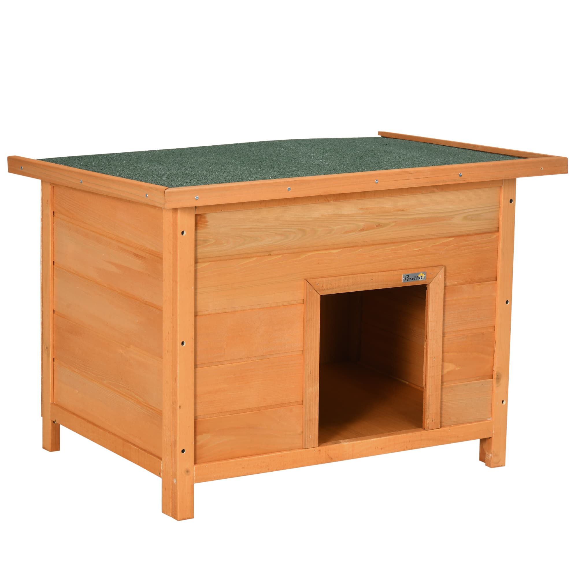 Pawhut 85cm Elevated Dog Kennel Wooden Pet House Outdoor Waterproof | Aosom UK