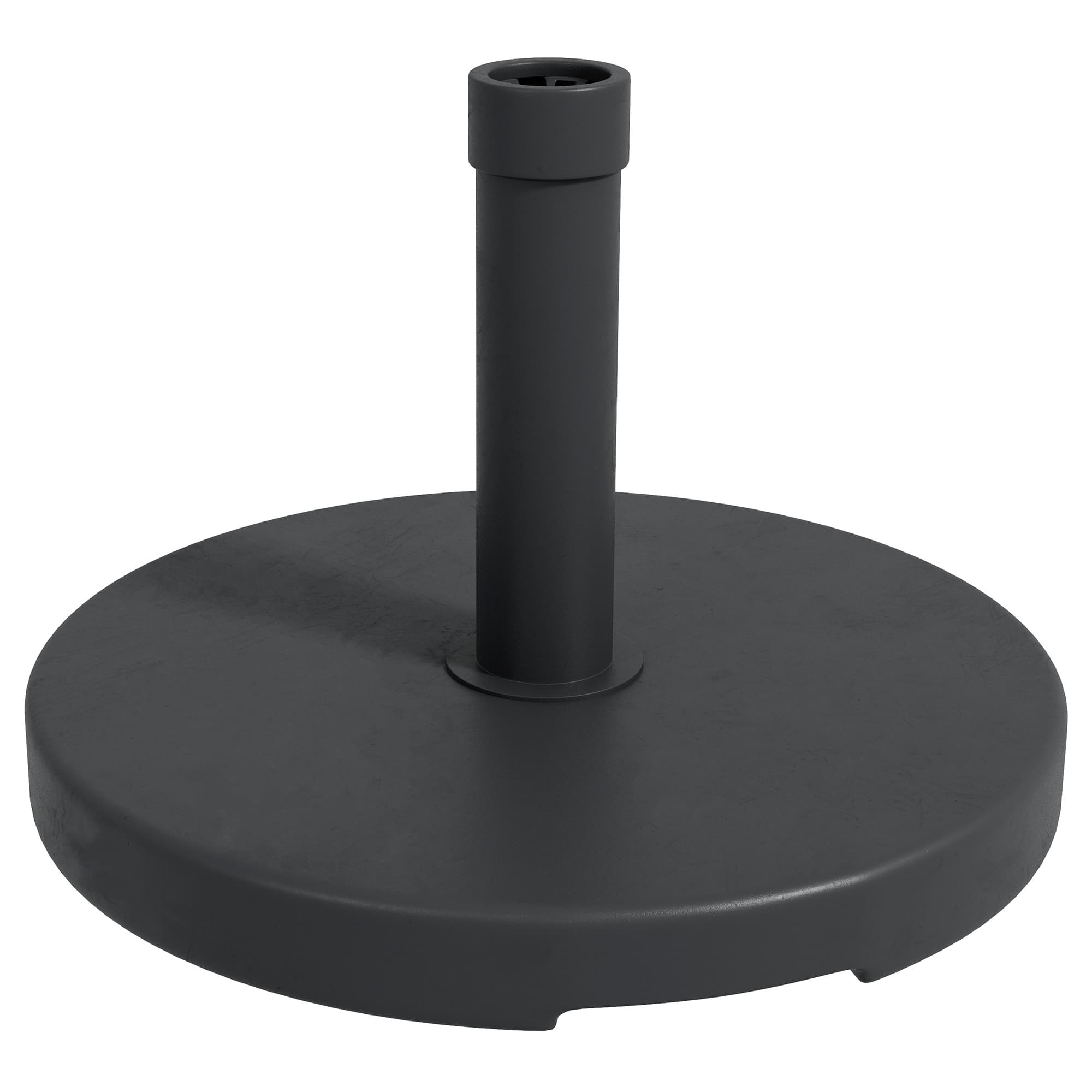 Outsunny 15kg Concrete Parasol Base: Heavy-Duty Rattan-Effect Stand for Outdoor Umbrellas, 46.5cm, Granite Grey | Aosom UK
