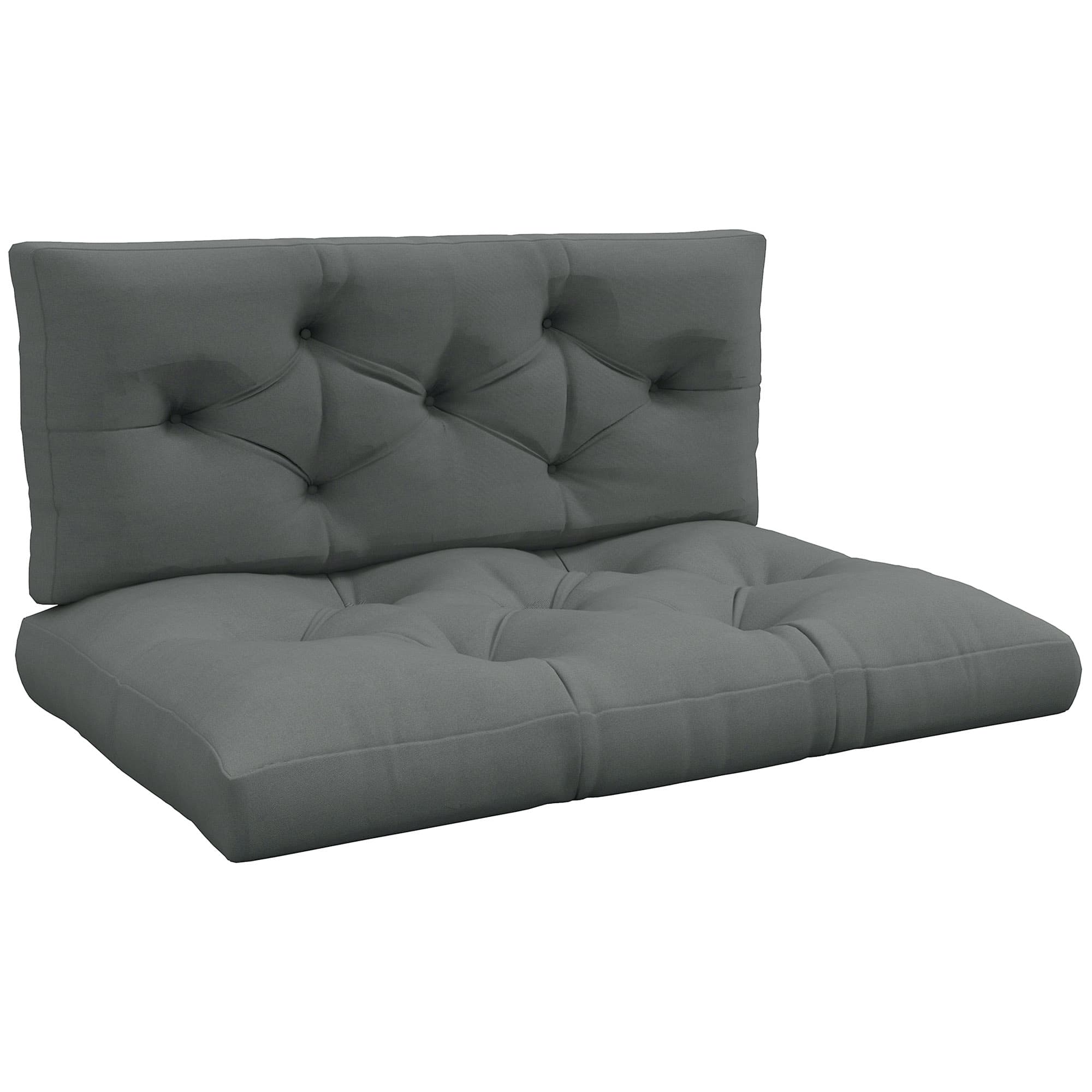 Outsunny 4-Piece Pallet Seat Cushions Back Pillows Replacement, Patio Chair Cushions Set for Indoor Outdoor, Light Grey | Aosom UK