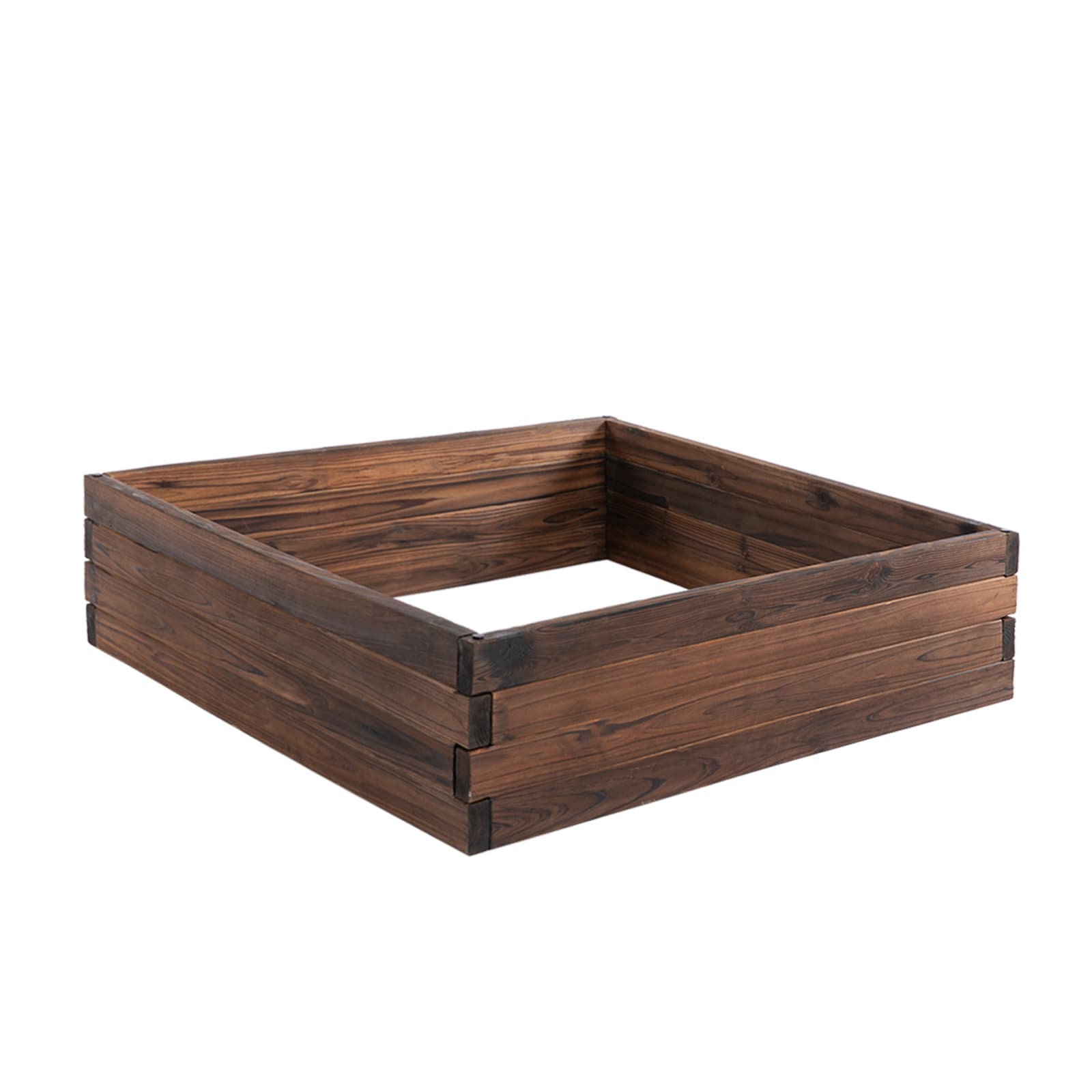 Outsunny Raised Garden Bed Planter Box: Wooden Outdoor Patio Planter for Plant, Flower & Vegetable Growing, 80L x 80W x 22.5H cm | Aosom UK