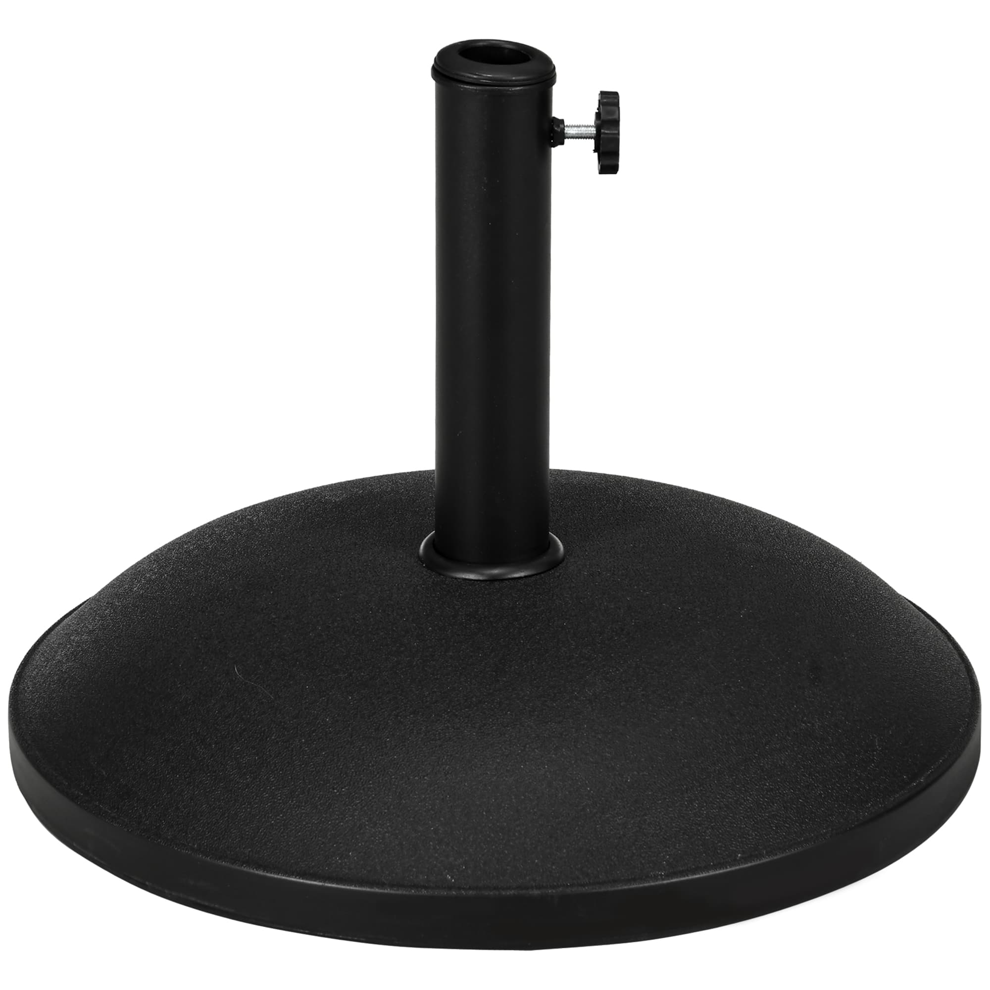Outsunny 25kgs Round Umbrella Base Concrete Parasol Weight Stand Patio Outdoor Black Dia 50cm | Aosom UK