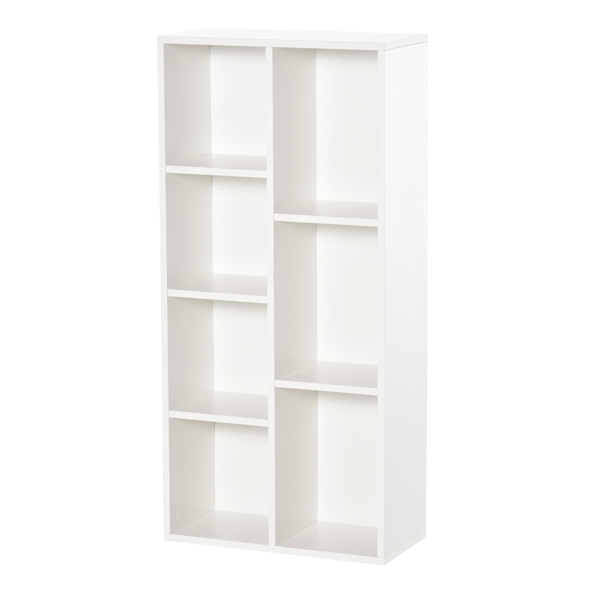 HOMCOM Seven-Cube Bookcase - White Wood Effect | Aosom UK