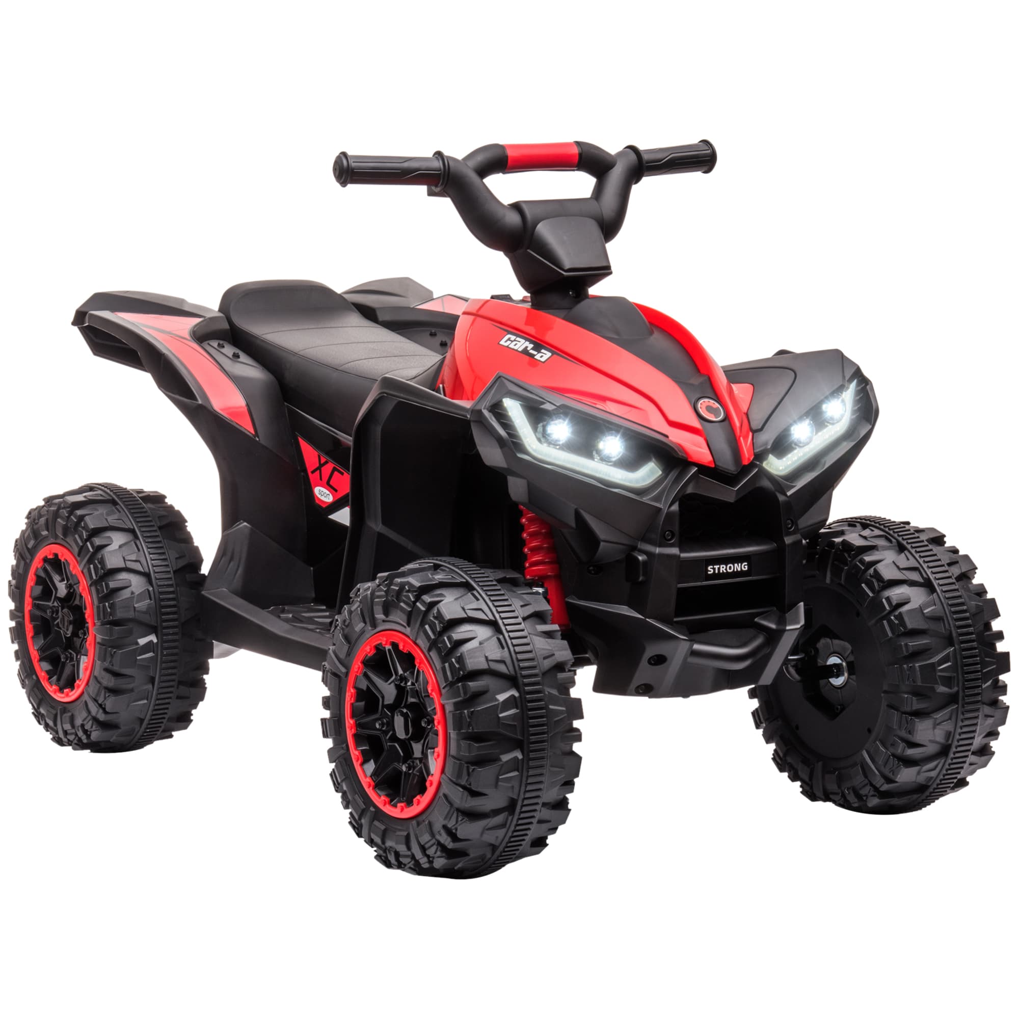 HOMCOM 12V Ride-On Quad Bike w/ Music, Horn, for Ages 3-5 Years - Red | Aosom UK