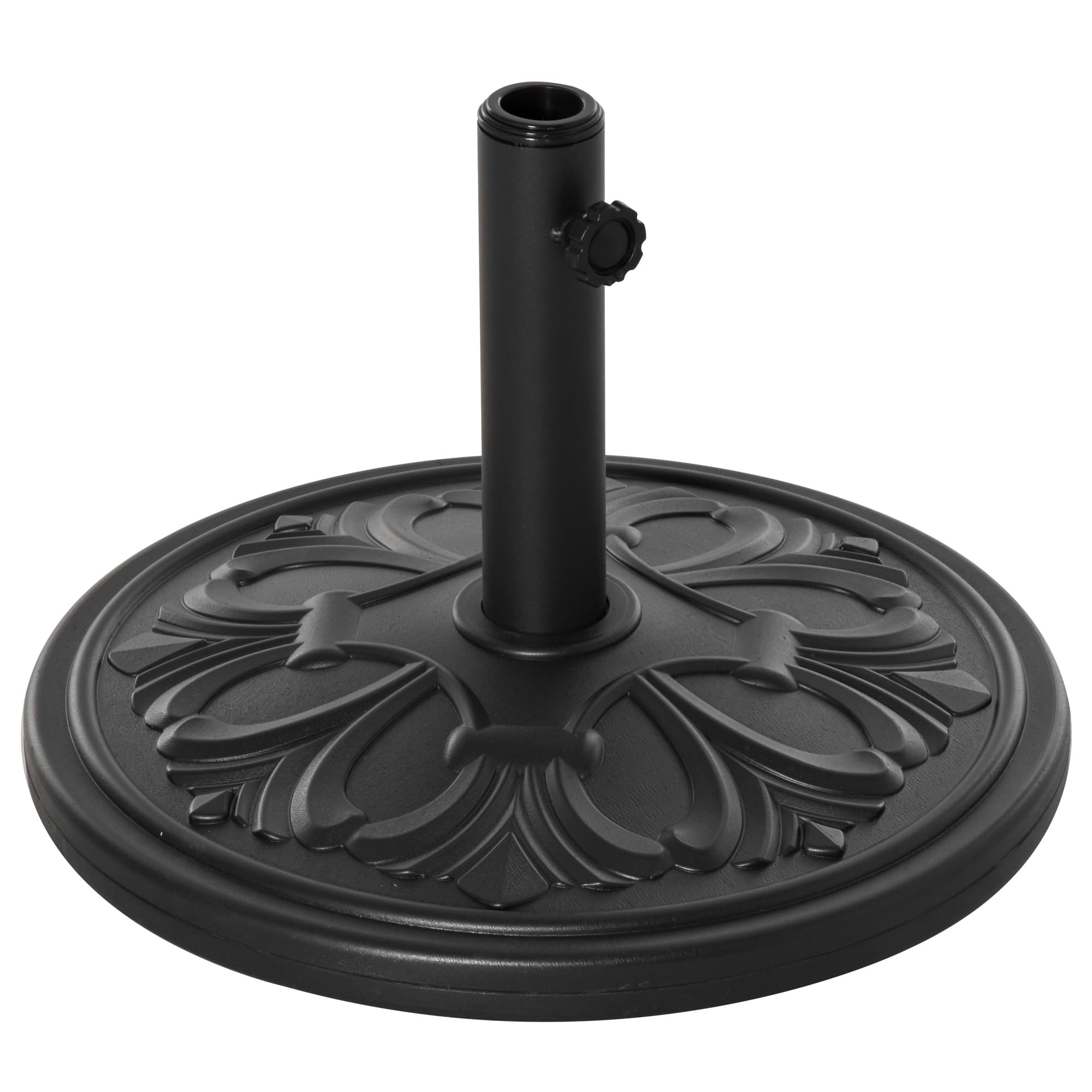 Outsunny Round Parasol Base, Heavy Duty Cement Umbrella Stand with Adjustable Coupler for Outdoor & Garden | Aosom UK