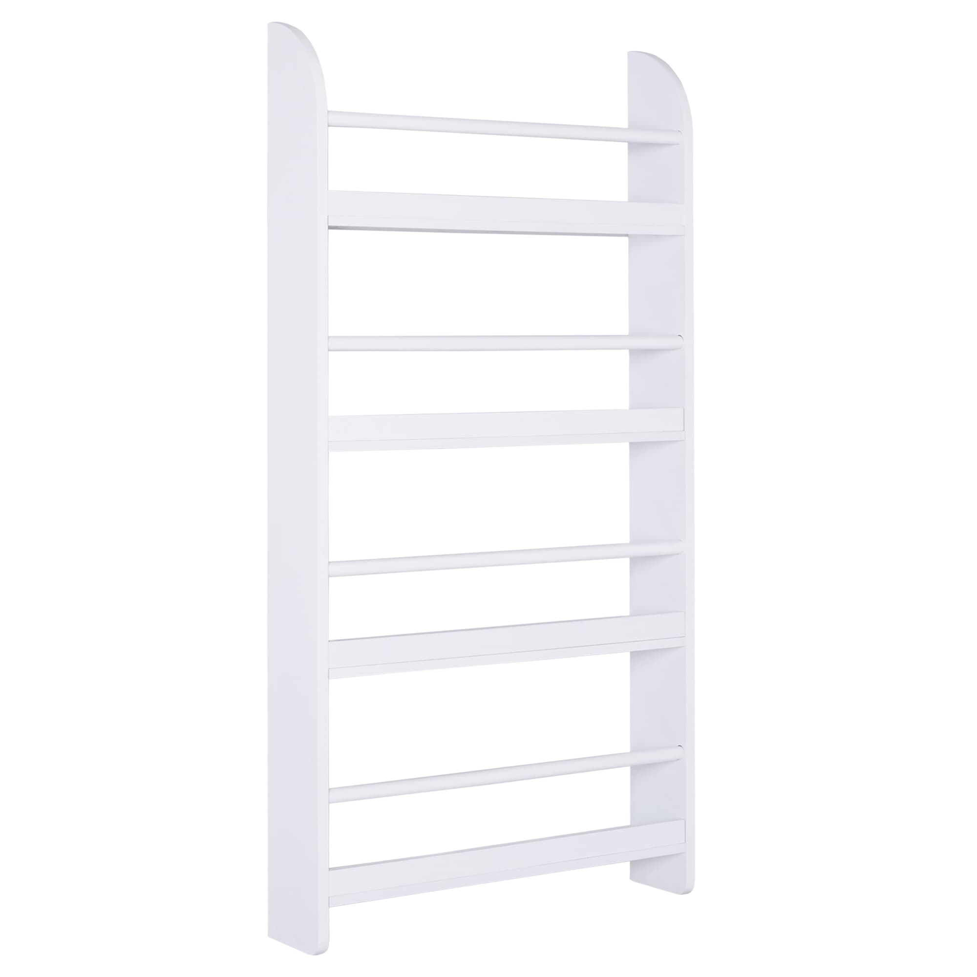HOMCOM Wood Wall/Standing Magazine Holders Book Rack Shelf 4 Tiers Space Saving Design Water Resist Home Office Decoration | Aosom UK
