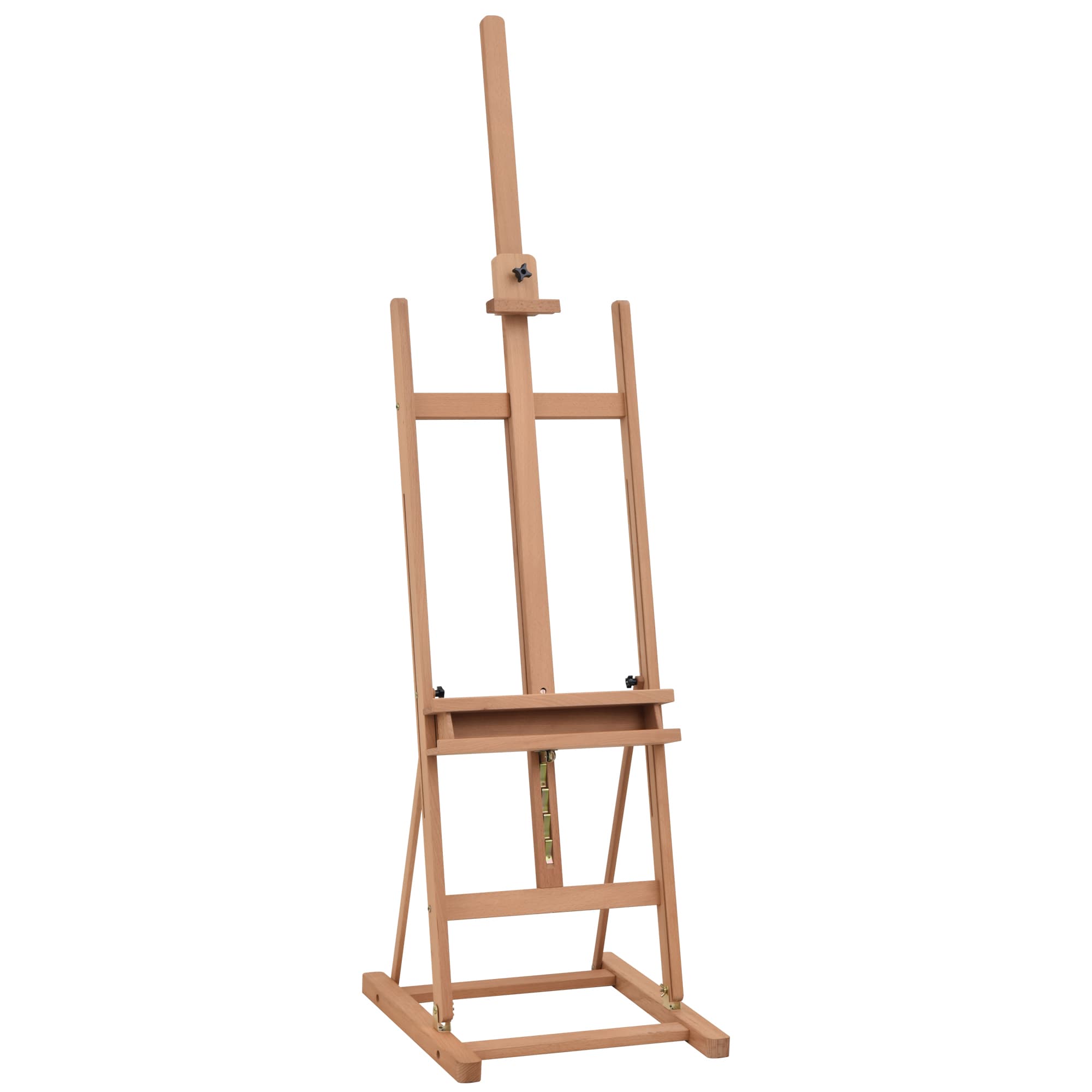 Vinsetto Adjustable Wooden H-Frame Easel: Canvas & Pencil Holder for Art Display and Painting, Natural | Aosom UK