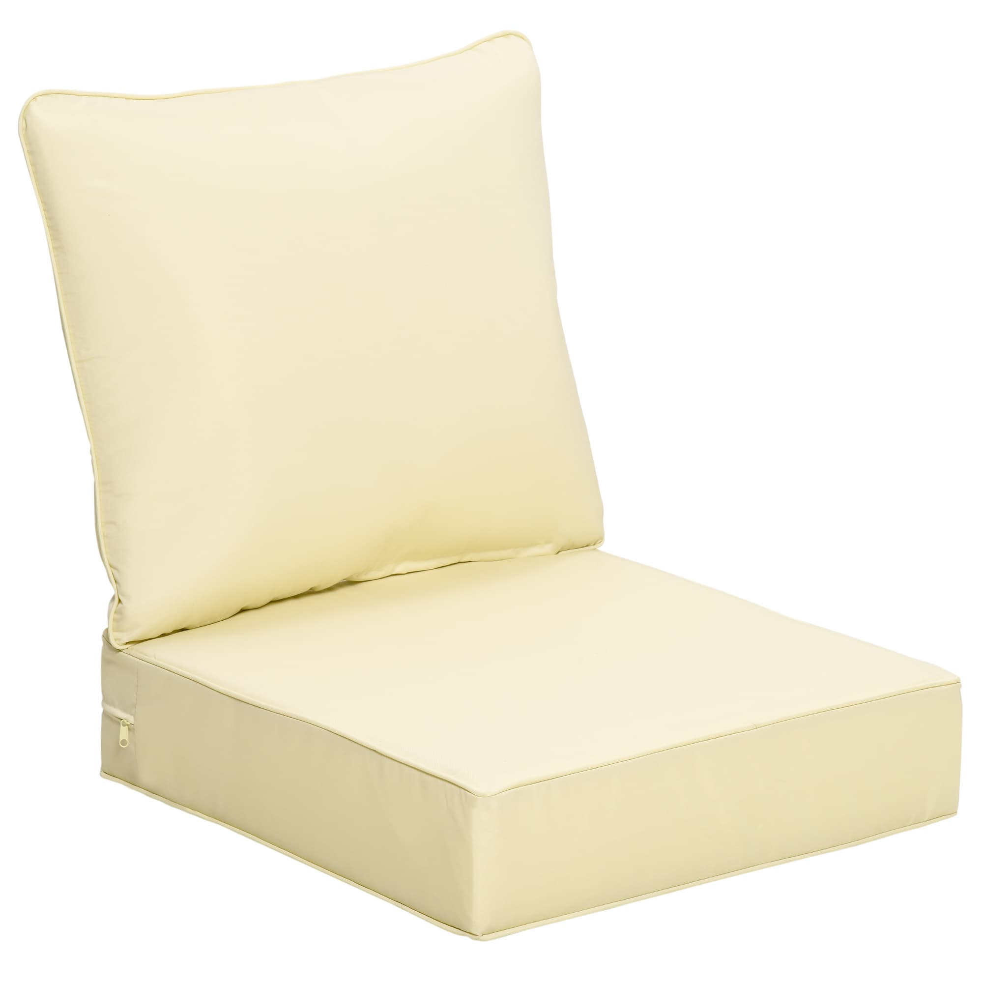 Outsunny Outdoor Seat and Back Cushion Set Patio Deep Seating Chair Replacement Cushion, Anti-Cat-Scratch | Aosom UK