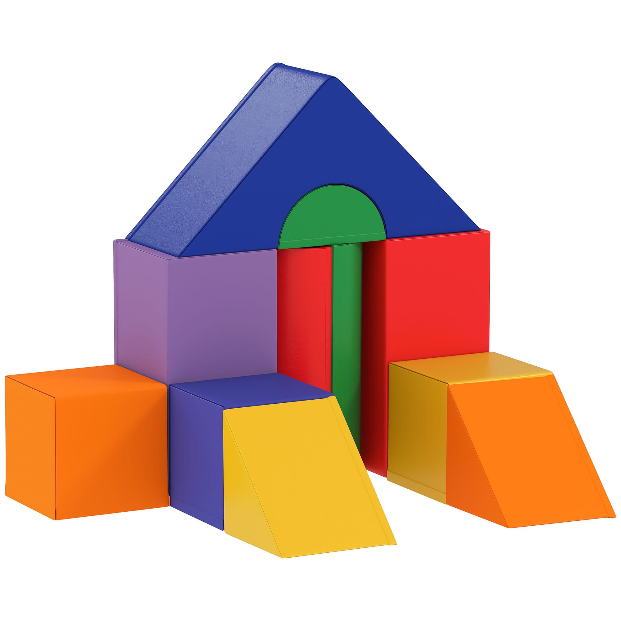 HOMCOM 11 Piece Soft Play Blocks Kids Climb and Crawl Gym Toy Foam Building and Stacking Blocks Non-Toxic Play Set Activity Toy Brick | Aosom UK