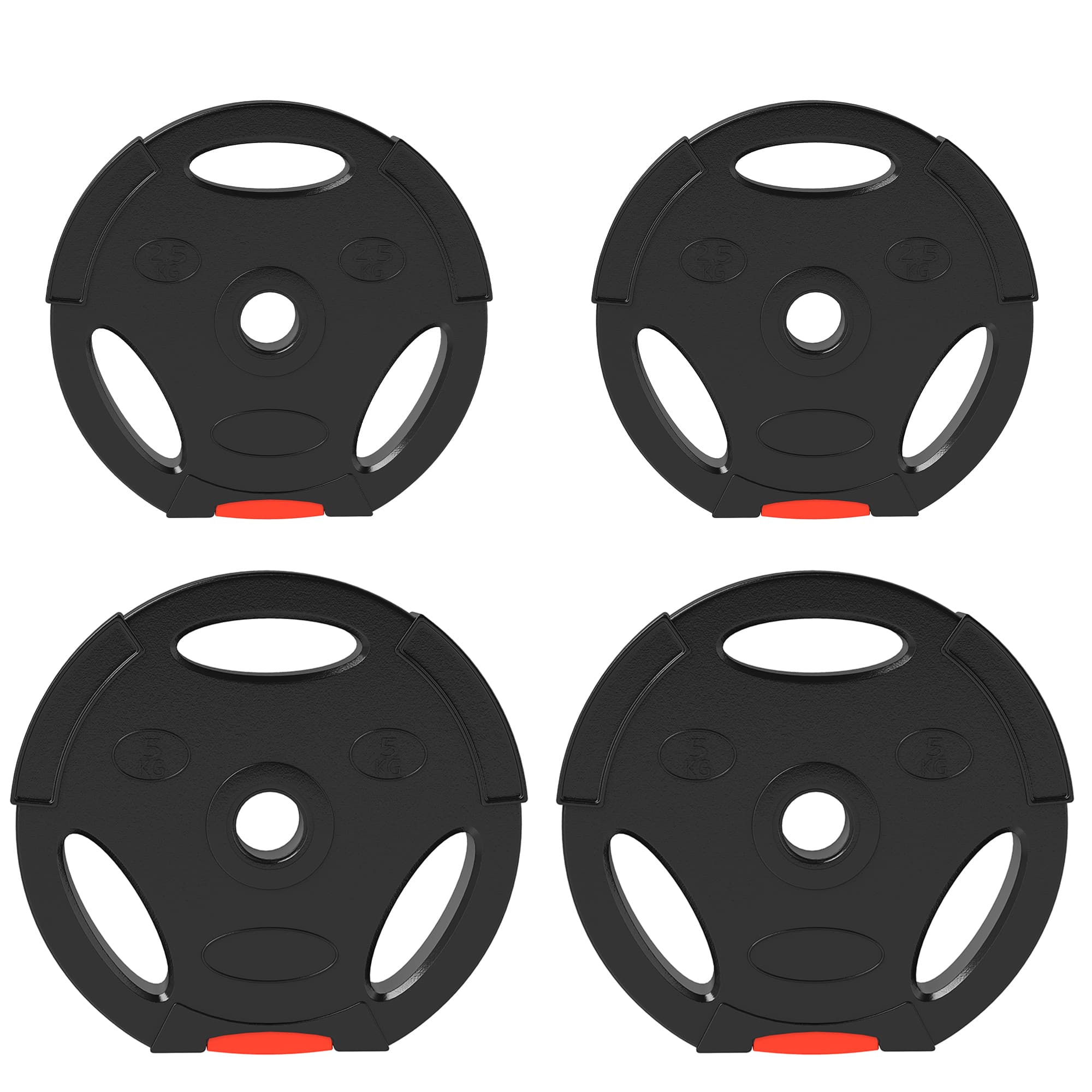 SPORTNOW Olympic Weight Plates Set, with Two 7.5kg and Two 5kg weights, Black thumbnail 2