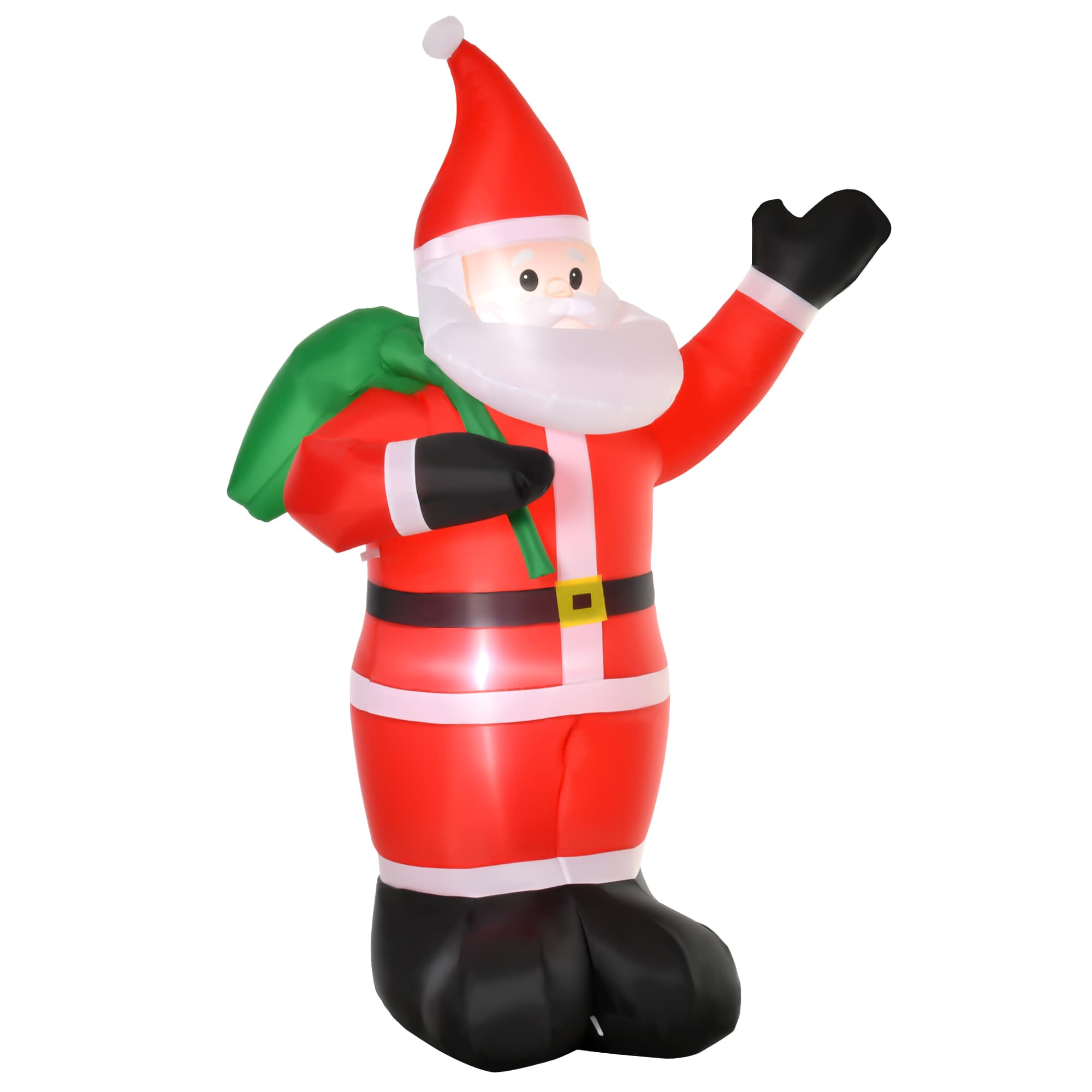 HOMCOM 2.4m Christmas Inflatable Santa Holiday Yard Decoration with LED Lights, Indoor Outdoor Lawn Blow Up Decor | Aosom UK