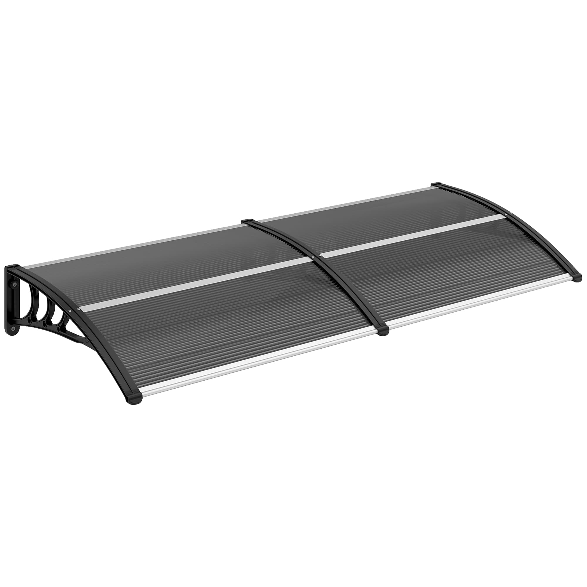 Outsunny Waterproof Door Canopy Awning Outdoor Window Rain Shelter Cover for Front/Back Door Porch Black 200 x 75cm | Aosom UK