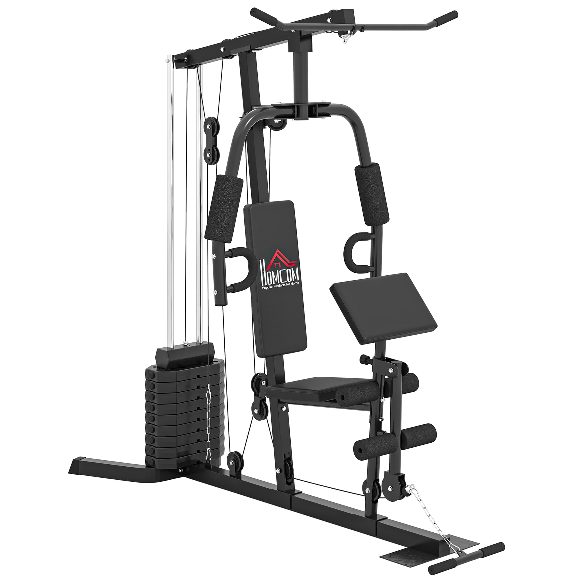 HOMCOM Multi-Exercise Gym Station, with 45kg Weight Stack, for Full Body Workout | Aosom UK
