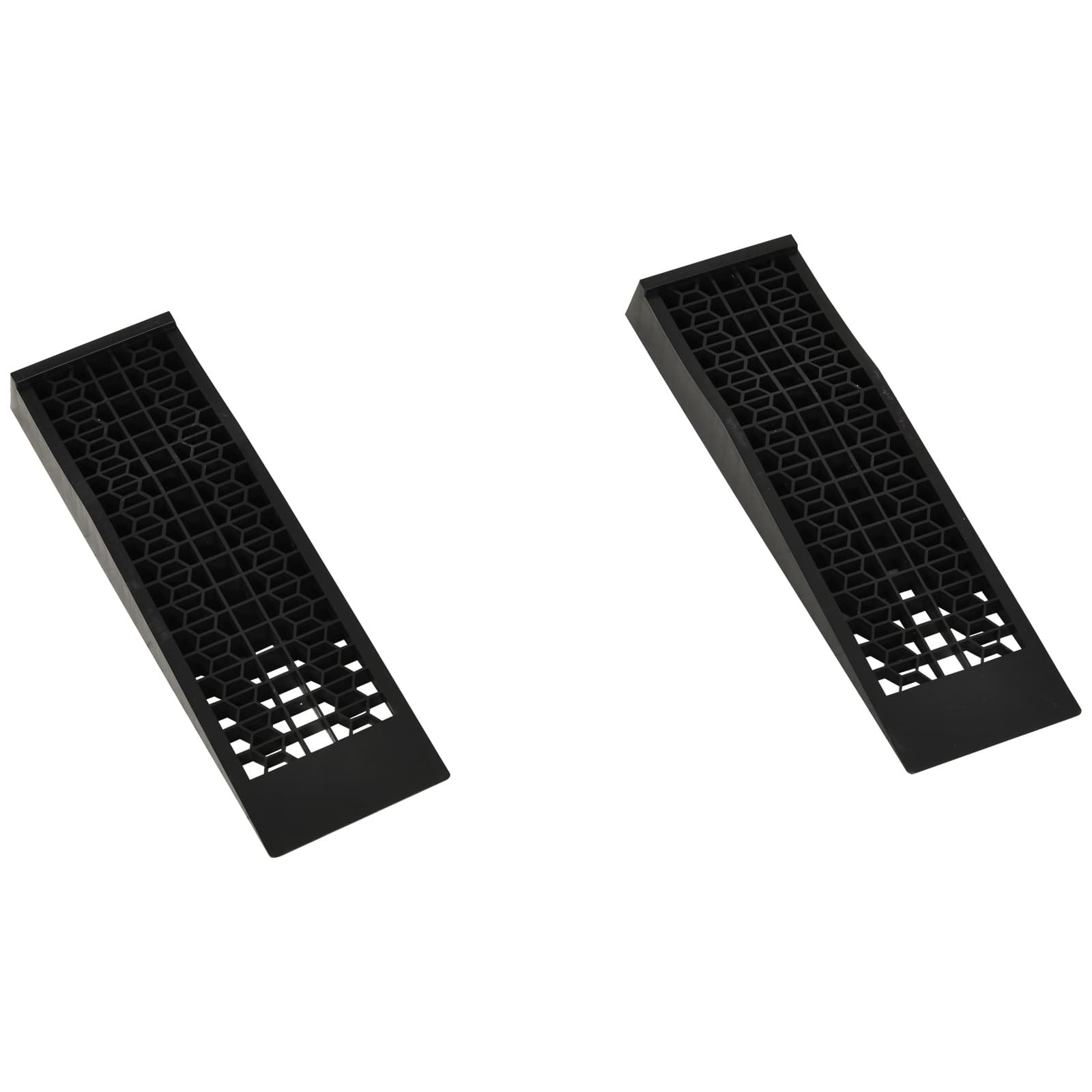 HOMCOM Set of 2 Durable Plastic Curb Ramps with Anti-Slip Surface, 3 Ton Load Capacity for Garage, Workshop, Cars, SUVs, Small Vans | Aosom UK