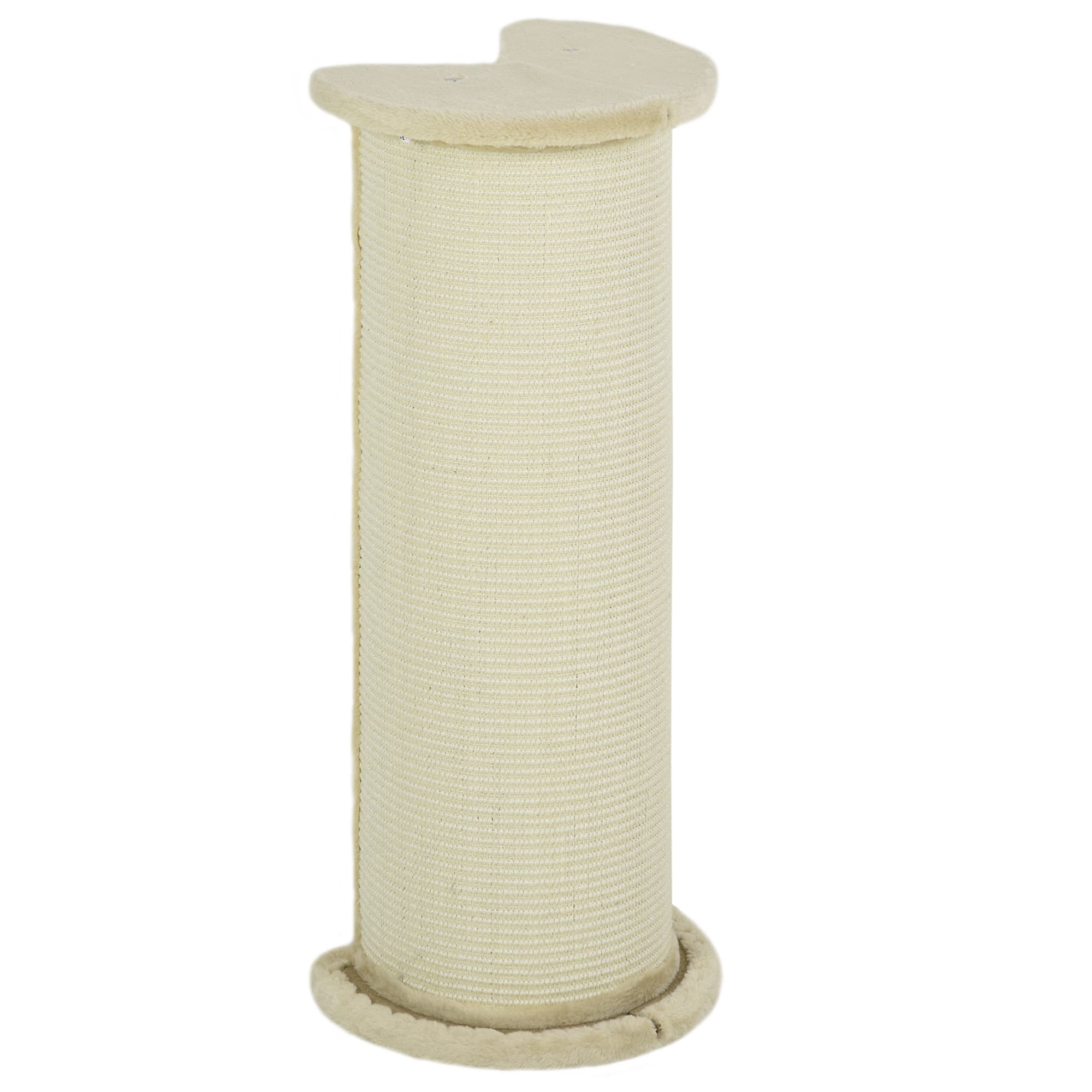 PawHut Cat Scratching Post: 85cm Tall with Sisal Rope, Soft Plush Cover, Anti-Tip Design for Indoor Use, Beige | Aosom UK
