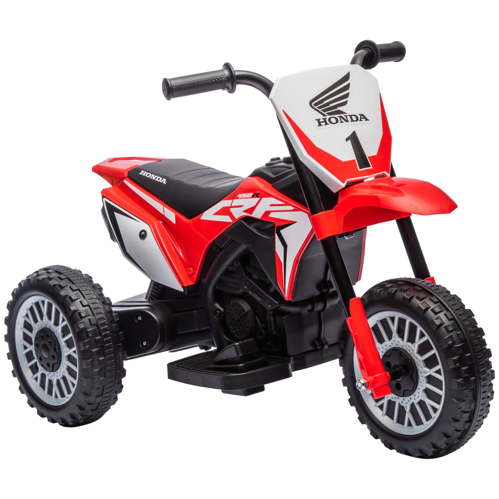 HOMCOM 6V Kids Motorbike, 3 Wheels Kids Electric Bike with Horn, Startup Sound for Ages 18-36 Months - Red | Aosom UK