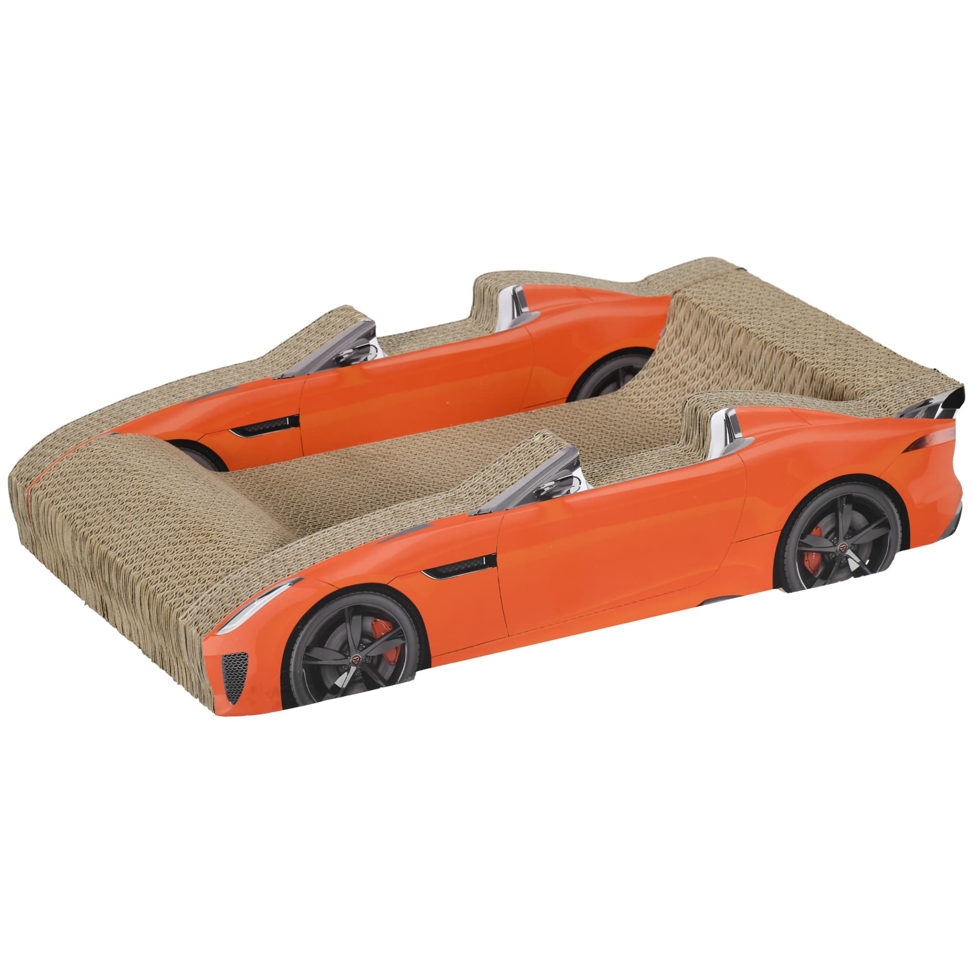 PawHut 2 in 1 Cat Scratching Board with Catnip, Car-shaped | Aosom UK