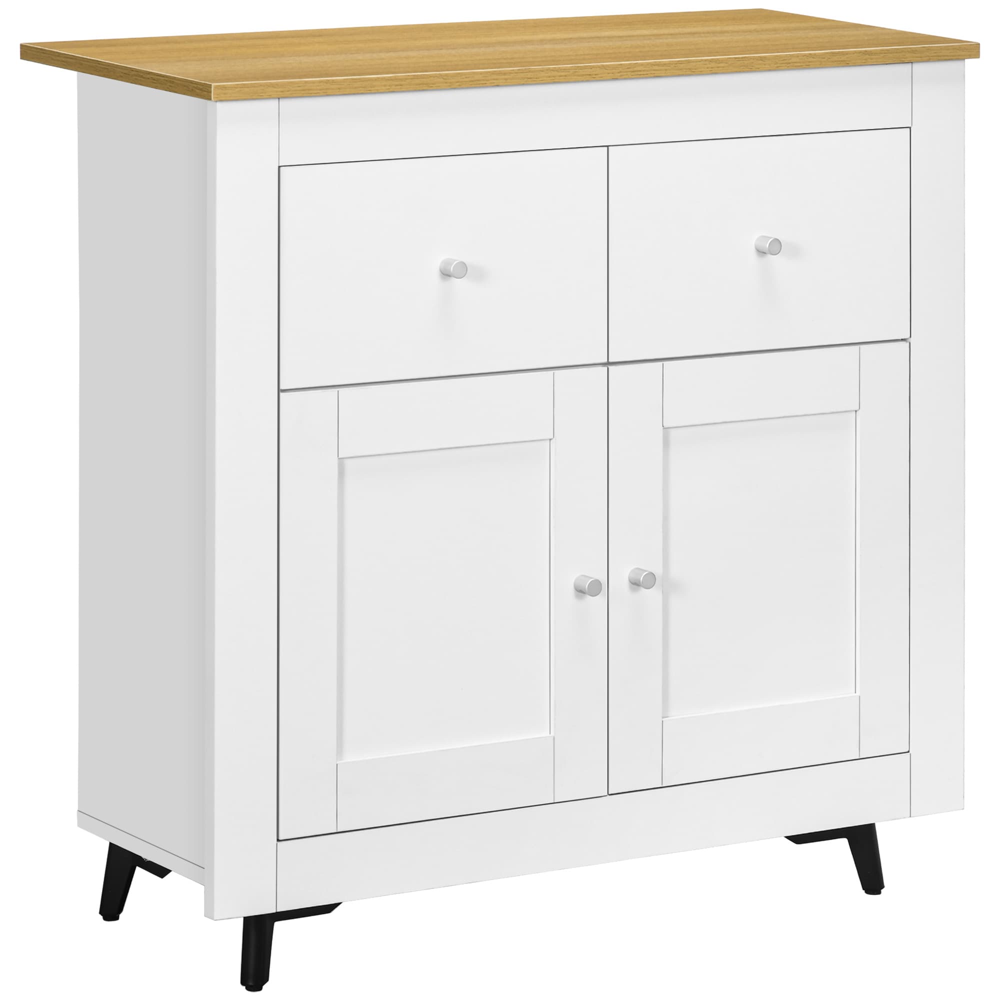 HOMCOM Sideboard Cabinet, Modern Kitchen Cupboard with Double Doors and Drawers for Dining Room, Living Room and Entryway, White | Aosom UK