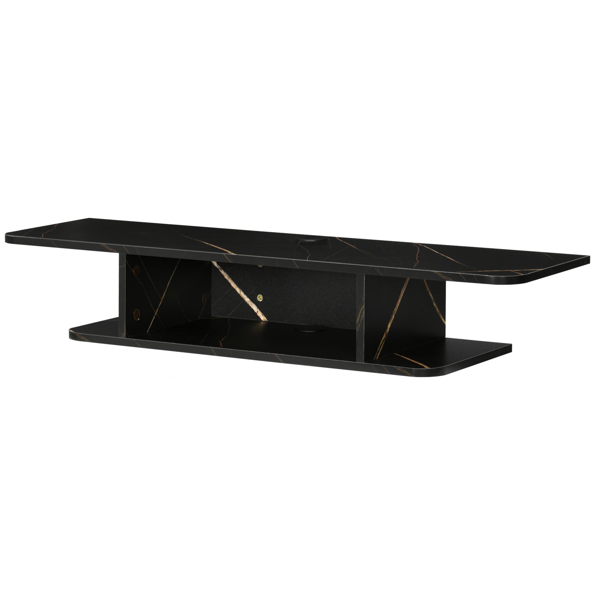 HOMCOM Floating TV Unit Stand for TVs up to 40", Wall Mounted Media Console with Storage Shelf, Entertainment Center, Black | Aosom UK