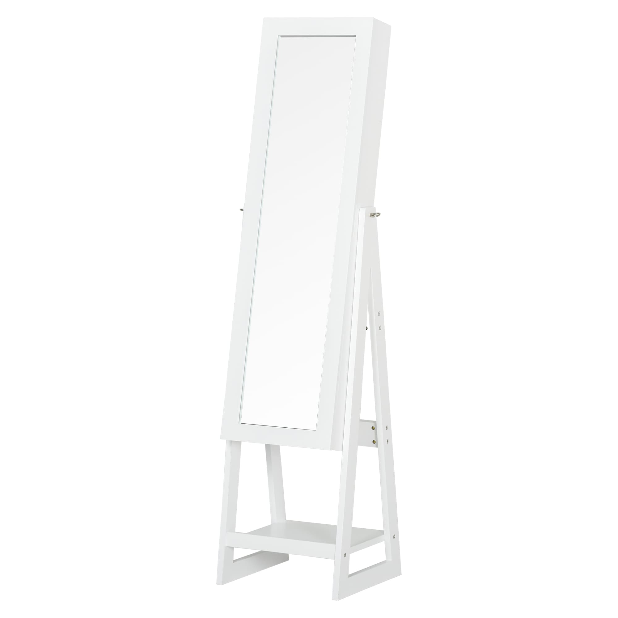 HOMCOM Jewellery Cabinet with LED Light, 2 Mirrors, Drawers, Hooks, Shelves, Make-Up Vanity Dresser, Adjustable, White. | Aosom UK