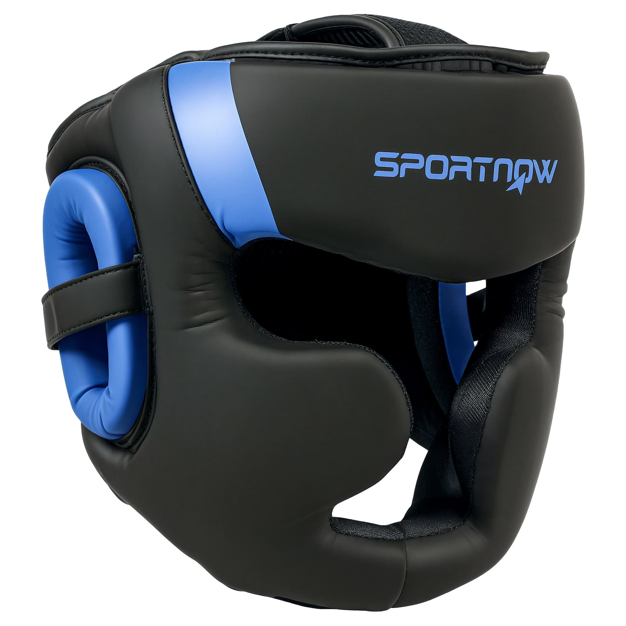 SPORTNOW Boxing Headguard, Boxing Headgear Helmet with Adjustable Strap for Kickboxing Sparring Martial Arts Karate Taekwondo, Blue