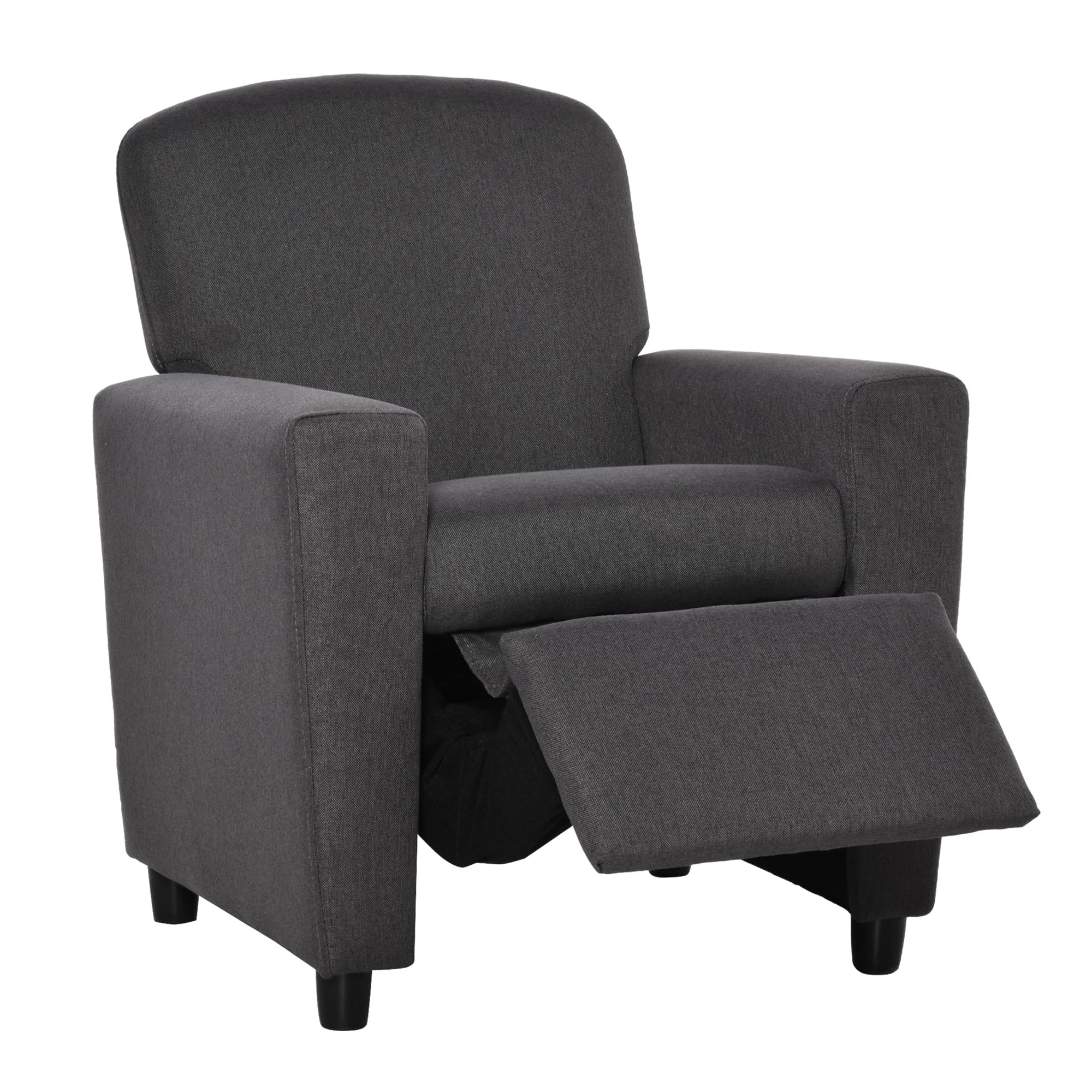 HOMCOM Children's 2-in-1 Sofa and Armchair with Footrest, Soft Seating for Playroom and Bedroom, Cat Scratch Resistant, Grey | Aosom UK