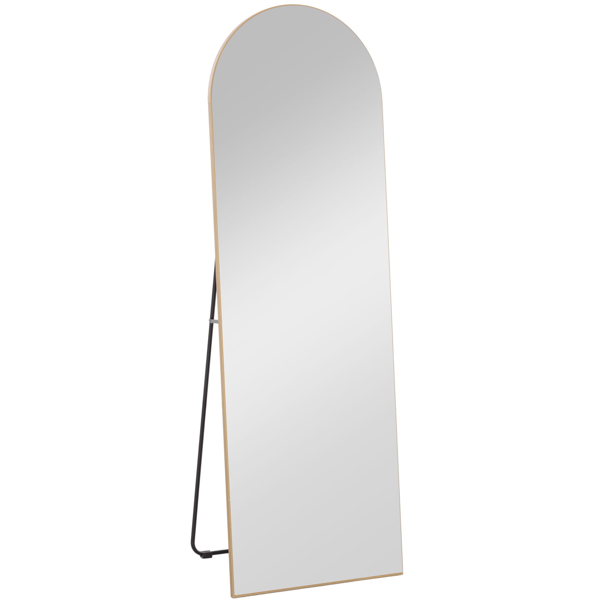 HOMCOM 150cm Arched Full Length Mirror - Gold Tone | Aosom UK