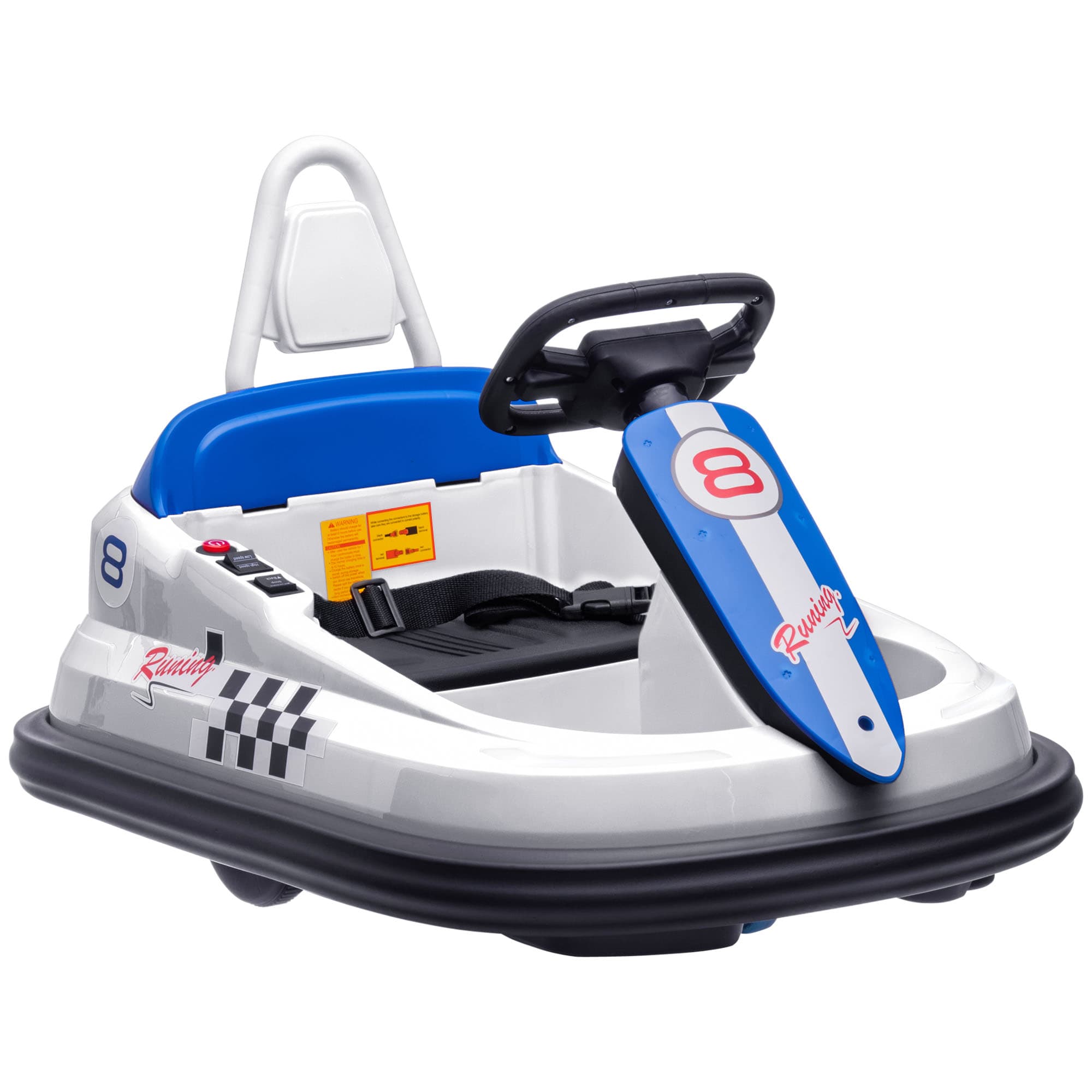 HOMCOM Electric Kids Bumper Car, 6V 360-Degree Rotation Waltzer Car, Battery Powered Ride on Car w/ Music, Horn, Lights for 18-48 Months | Aosom UK